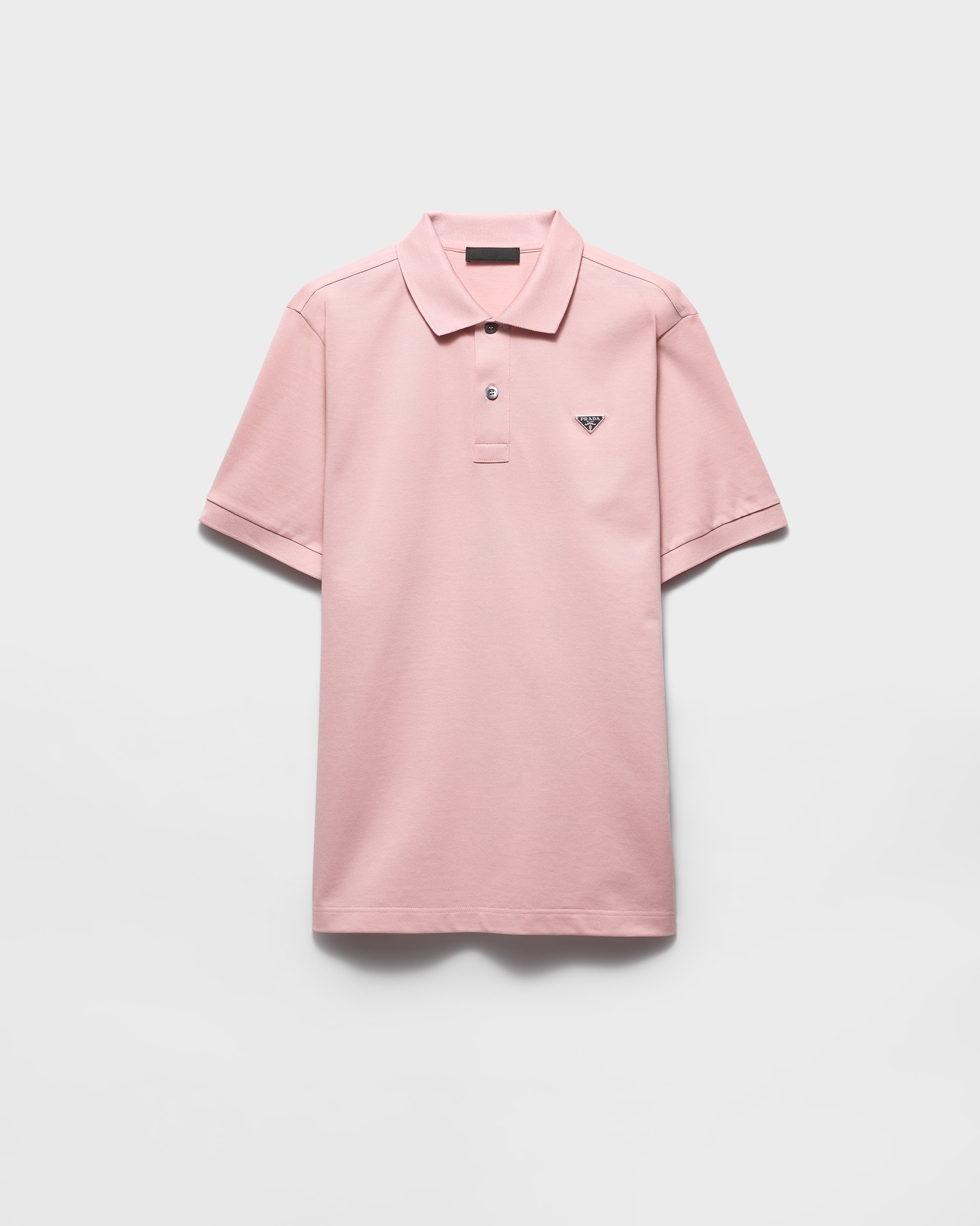 Alabaster Pink Piqué polo shirt | PRADA - Netherlands
