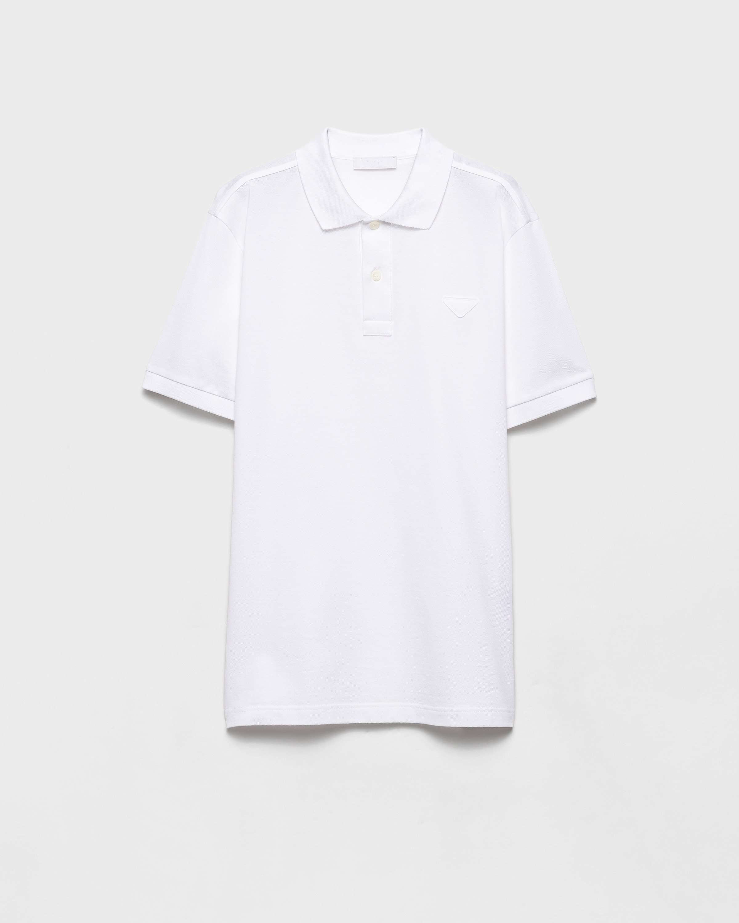 Prada Piqué Polo Shirt In White