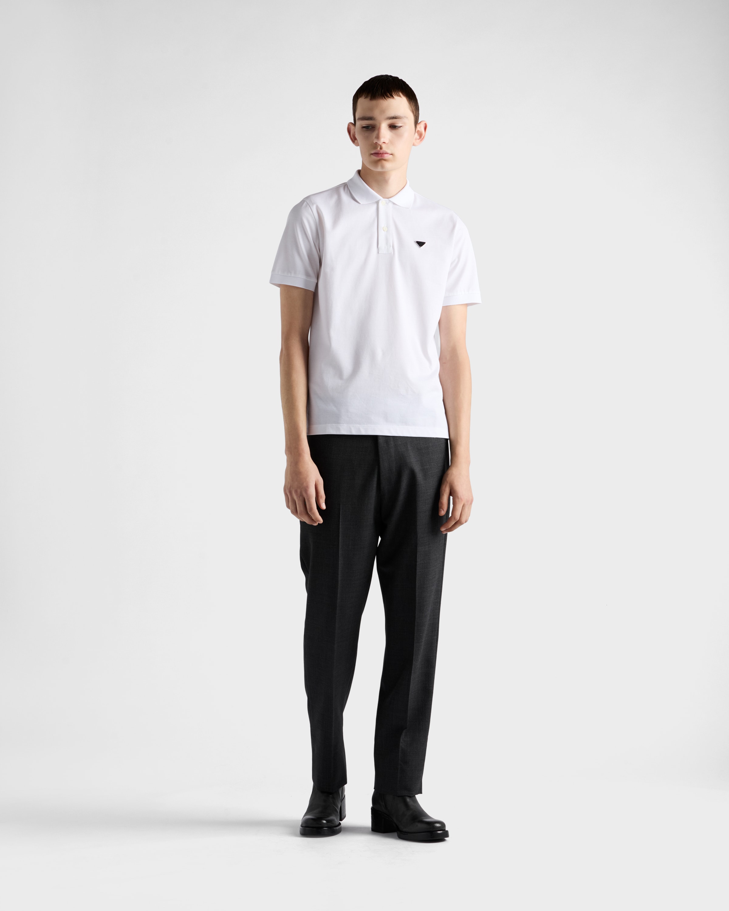 00s prada polo shirt 半袖 ポロシャツ ピチt 黒 ブラック Black Piqué polo shirt | PRADA
