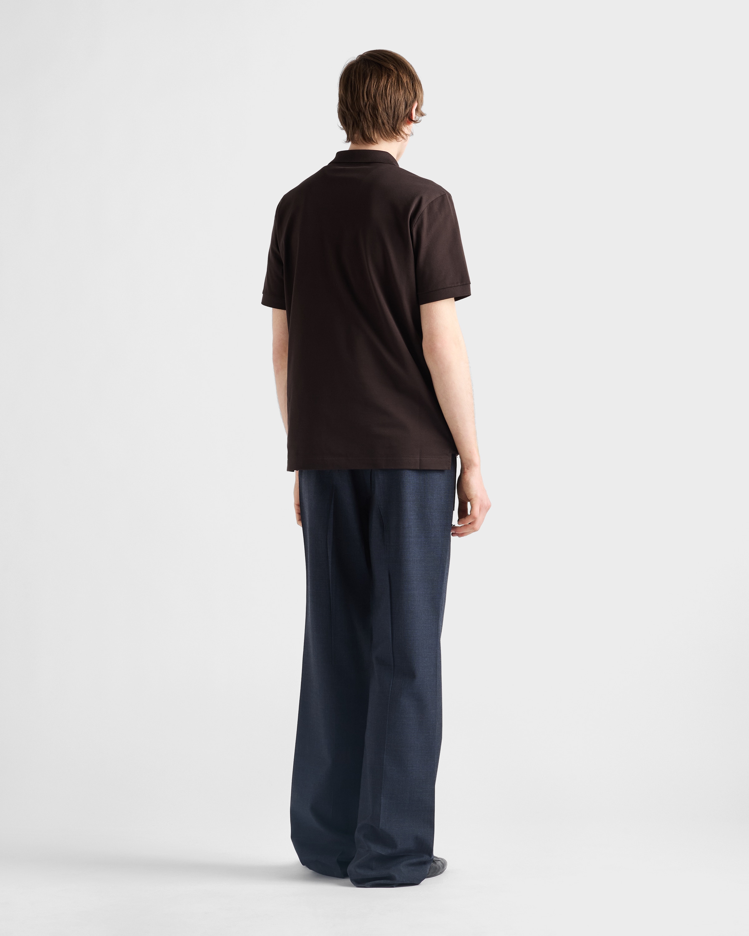 Ebony Piqué polo shirt | PRADA - United States