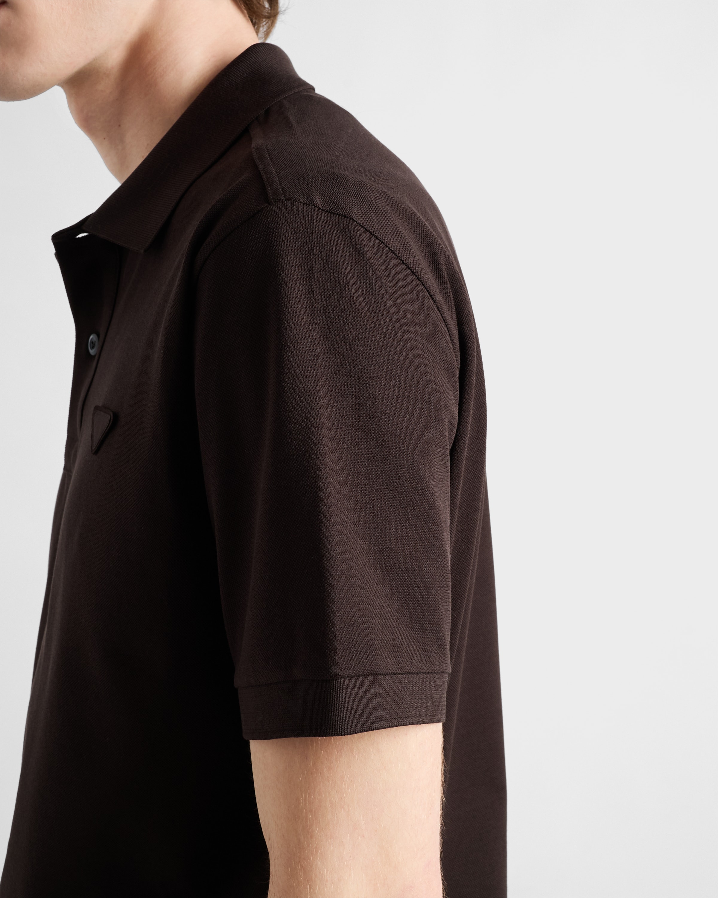 Ebony Piqué Polo Shirt | PRADA