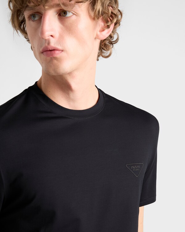 T-shirt en coton stretch - Noir T-shirt en coton stretch - Noir