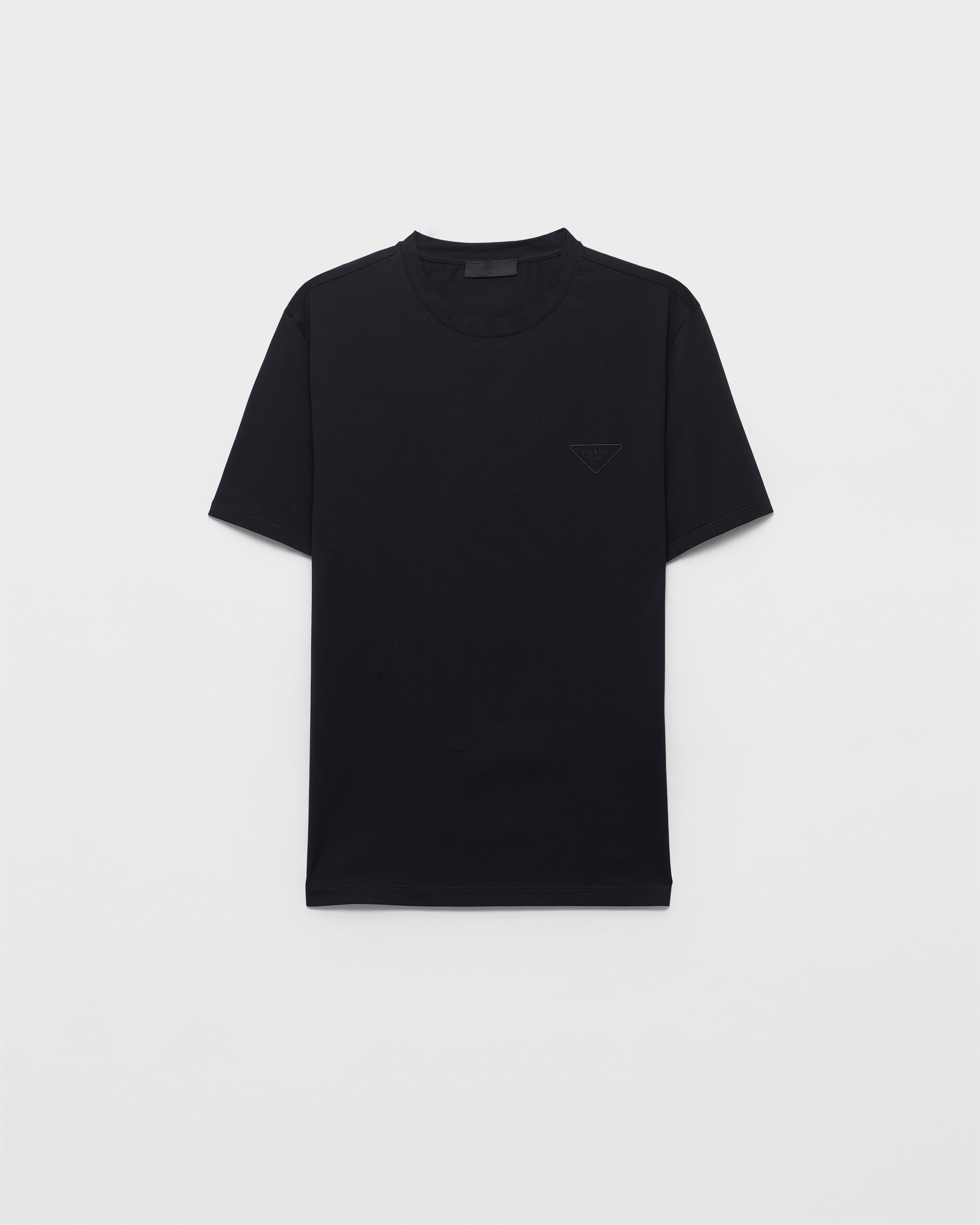 Black Stretch Cotton T-shirt | PRADA - United States