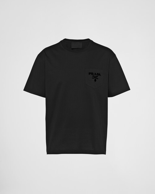 Prada Cotton T-shirt, Men, Black, Taglia L
