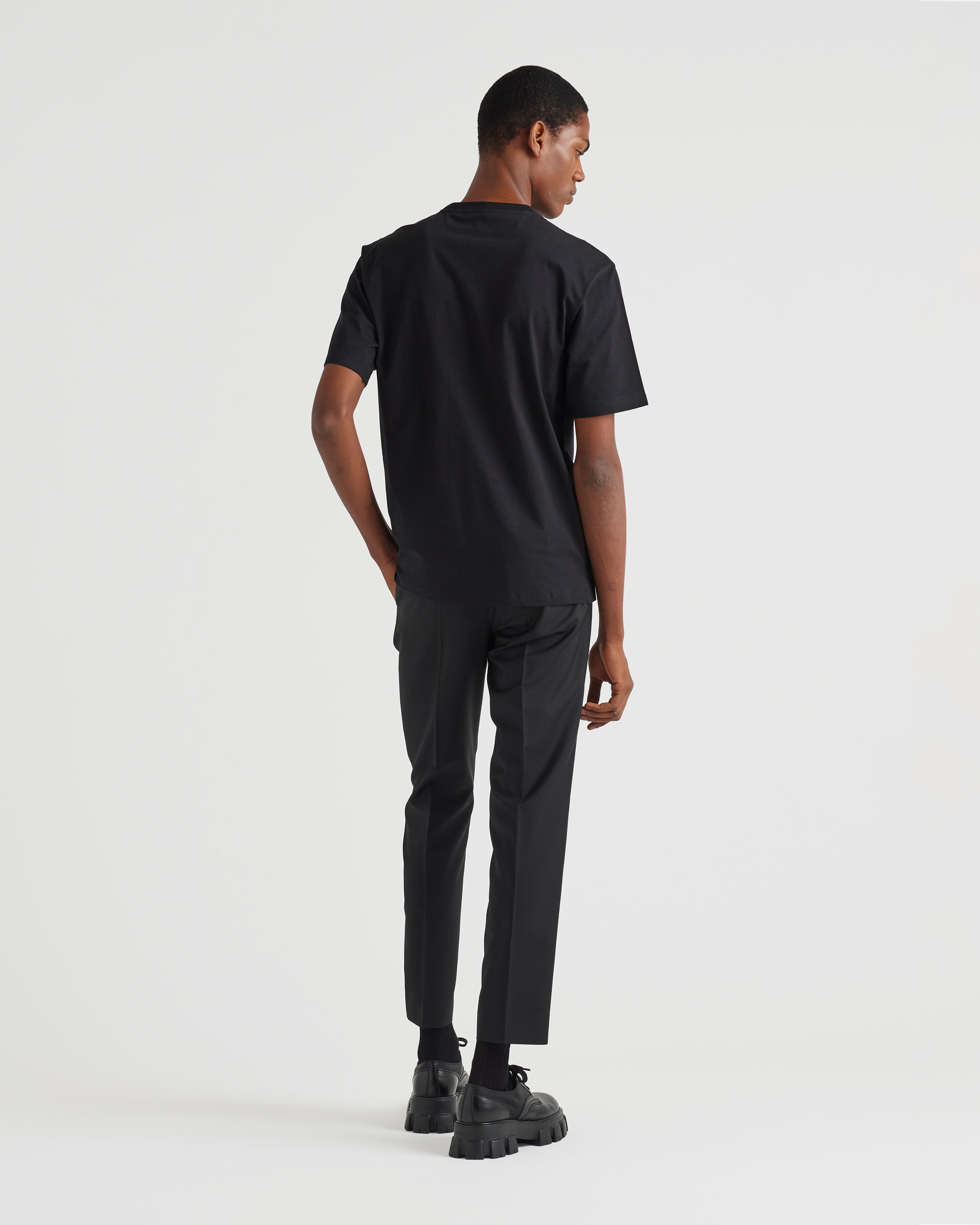 Black Cotton T shirt PRADA