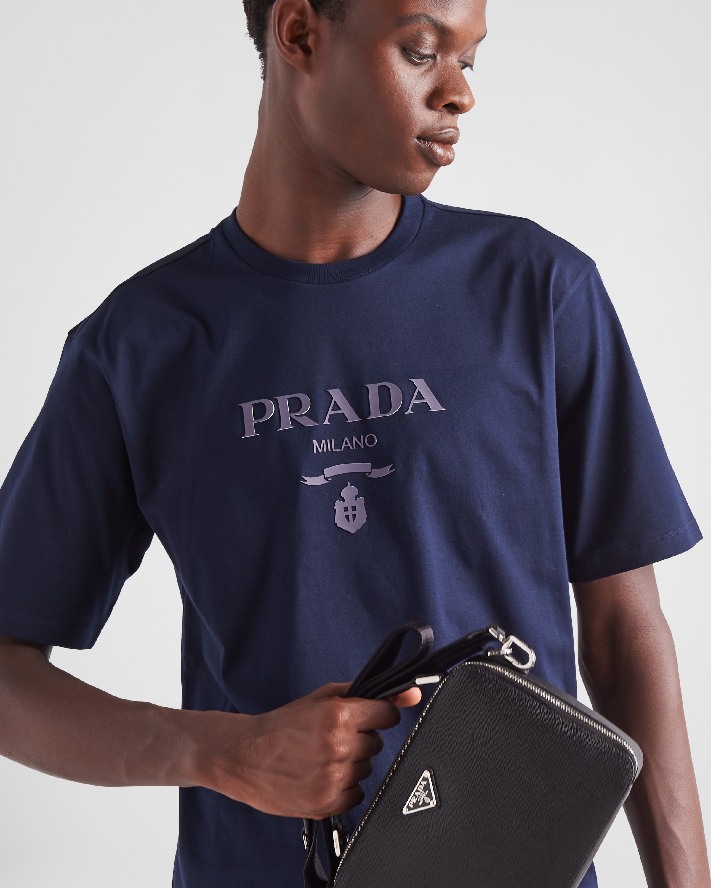 Navy prada t shirt best sale
