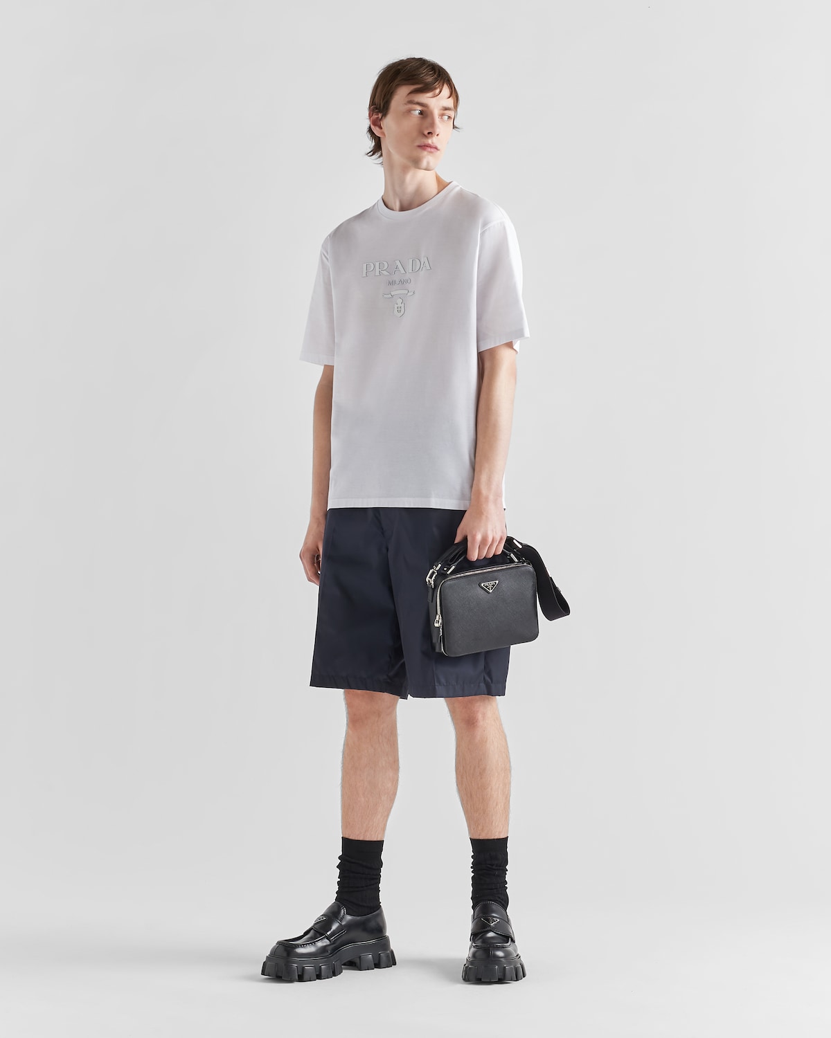 White Cotton T shirt PRADA United States white-cotton-t-shirt-prada-united-states