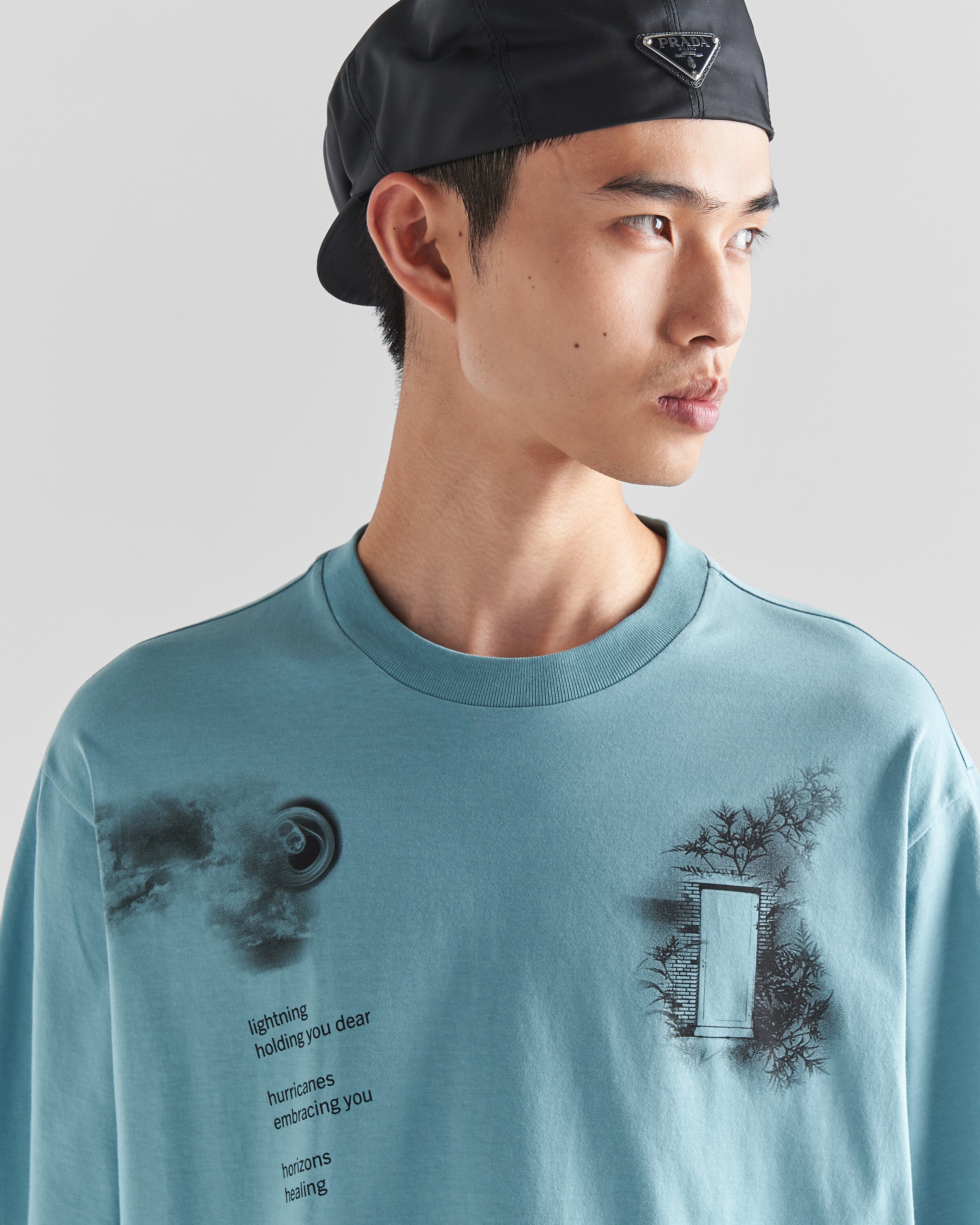 Prada Printed cotton T\u002Dshirt 3