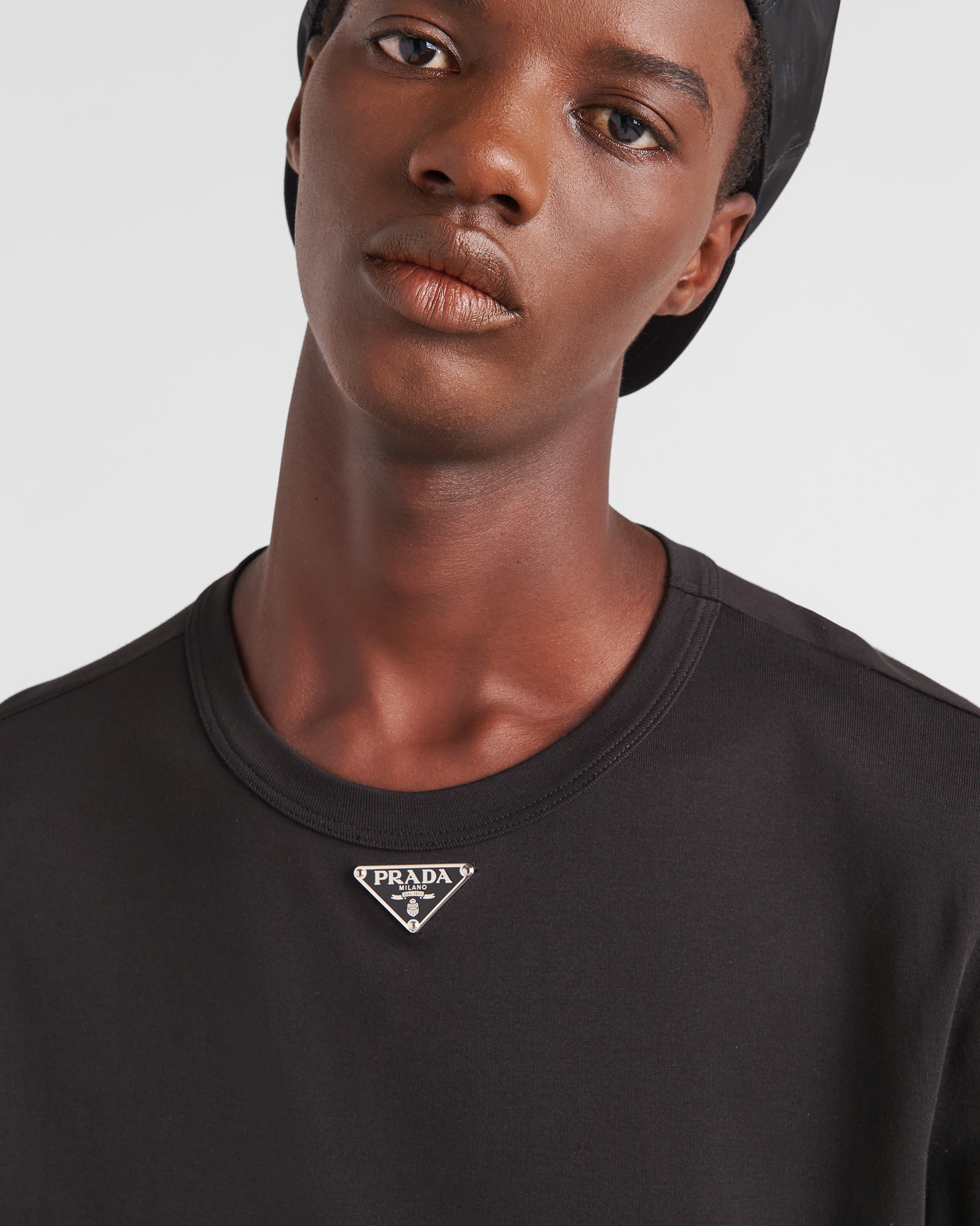 Black Cotton T-shirt | Prada Black Cotton T-shirt | Prada