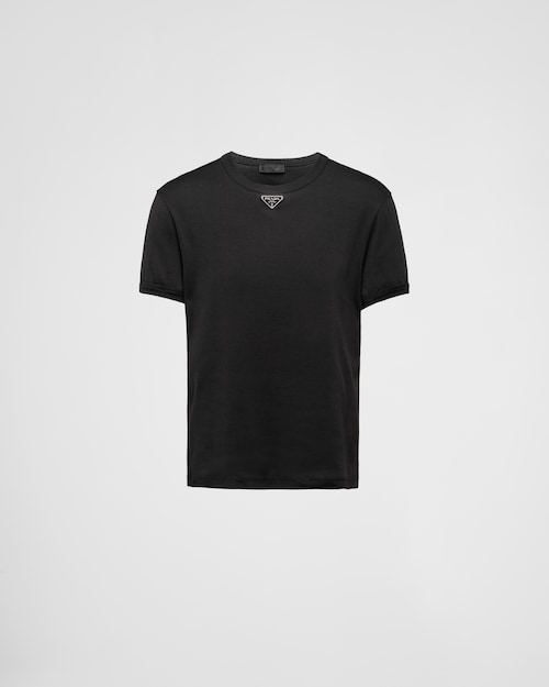 Black Cotton T-shirt | Prada