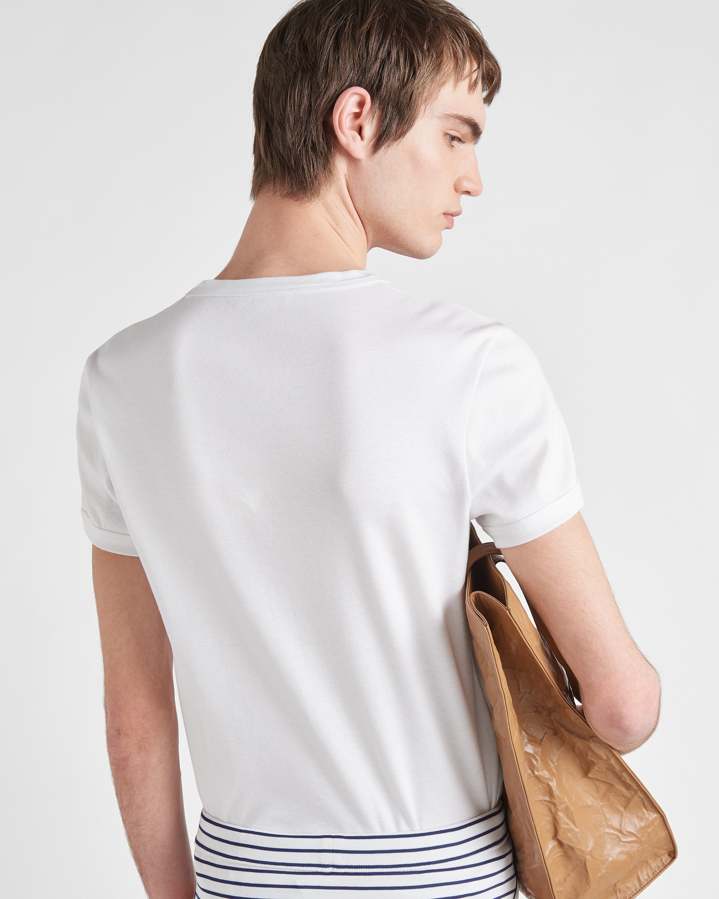 Mens white prada outlet t shirt