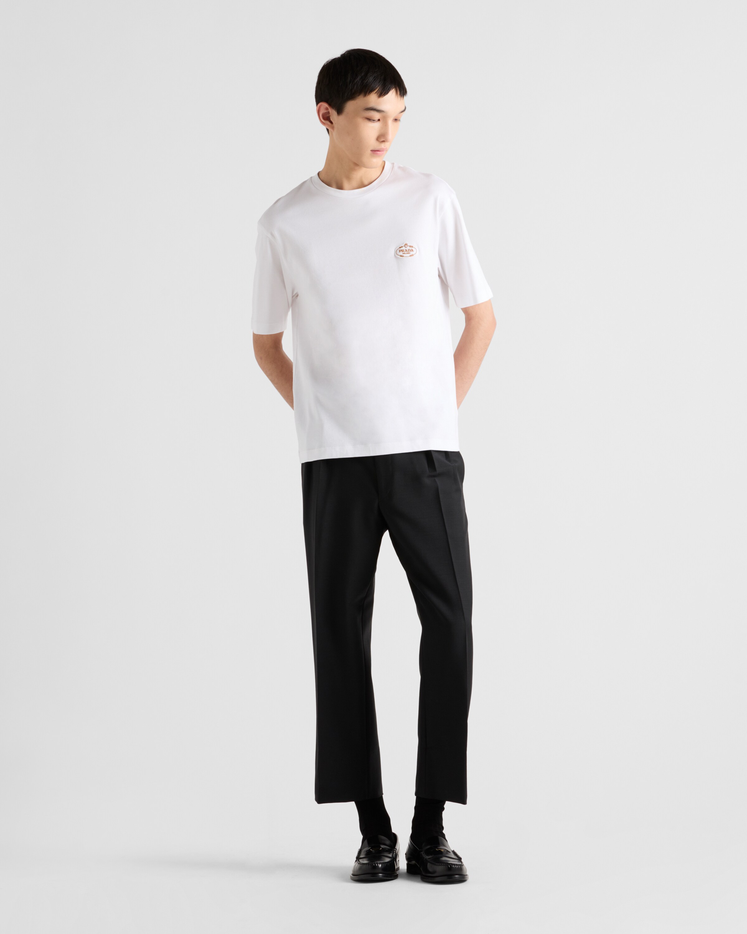ネイビー コットン Tシャツ | PRADA