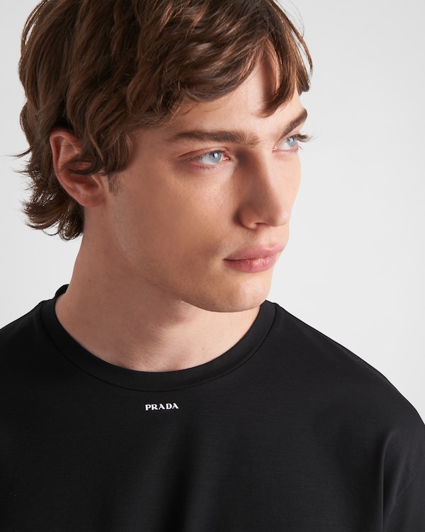 Stretch cotton T-shirt with logo Stretch cotton T-shirt with logo