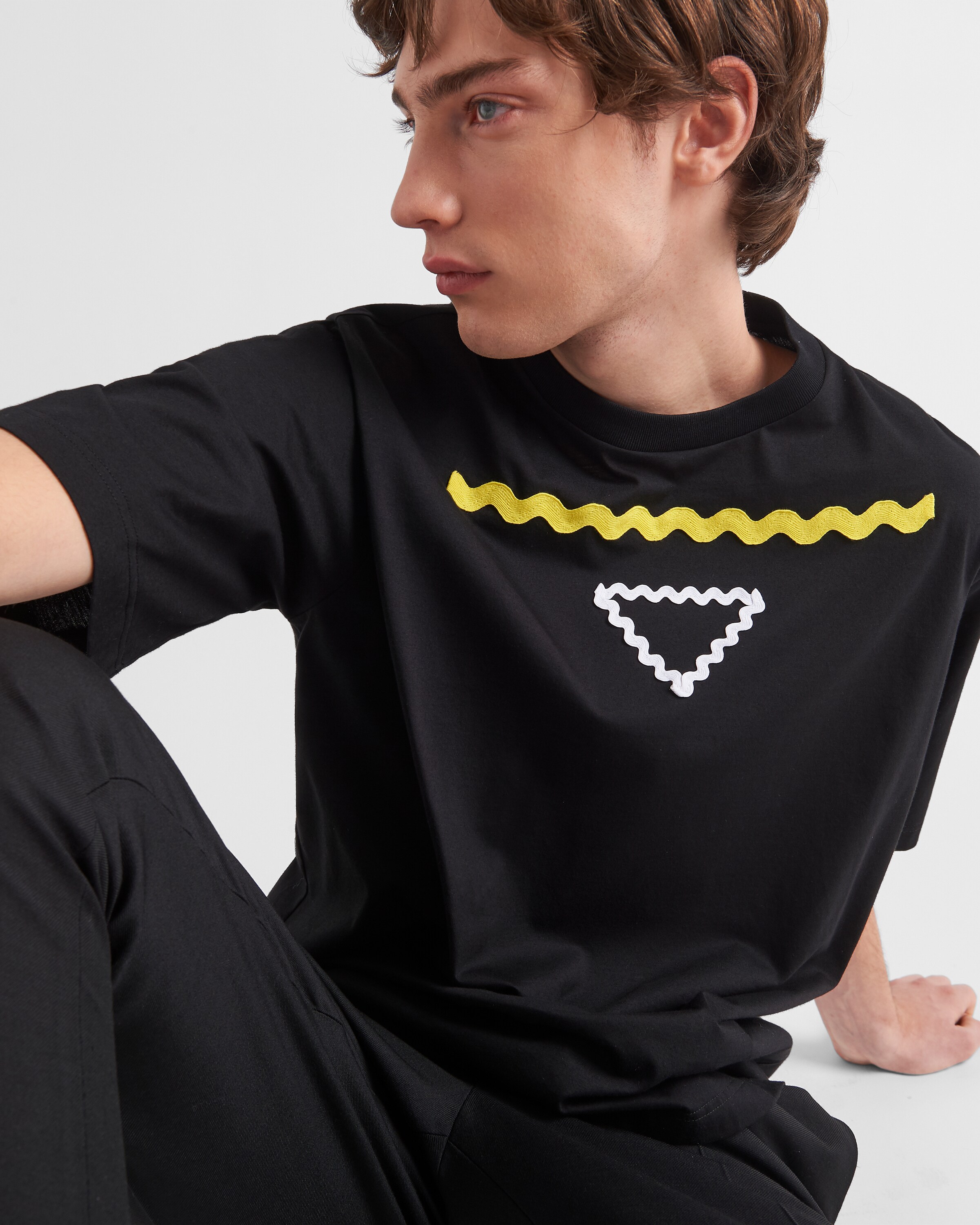 Black Cotton T-shirt | Prada Black Cotton T-shirt | Prada