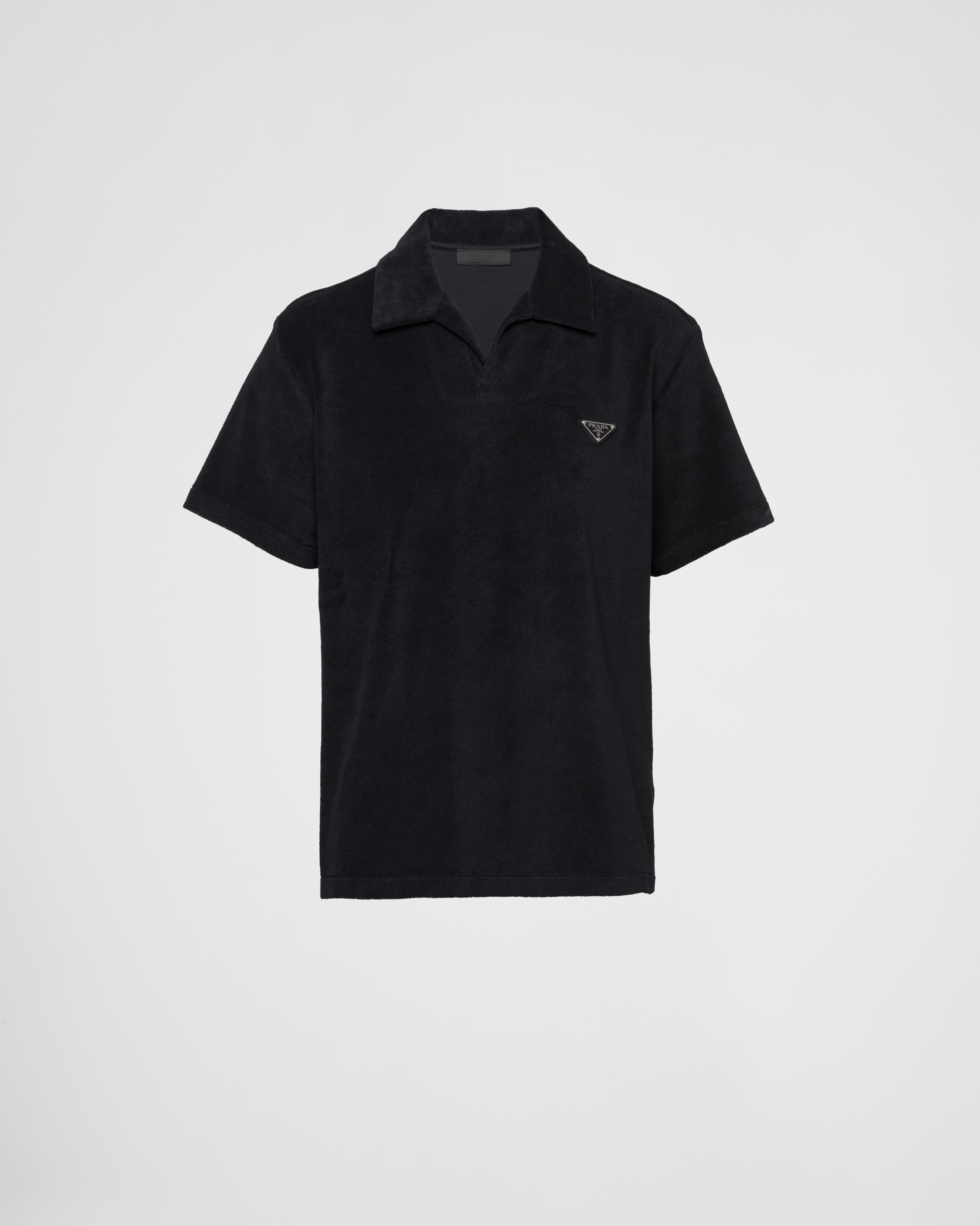 Black Terry Polo Shirt PRADA