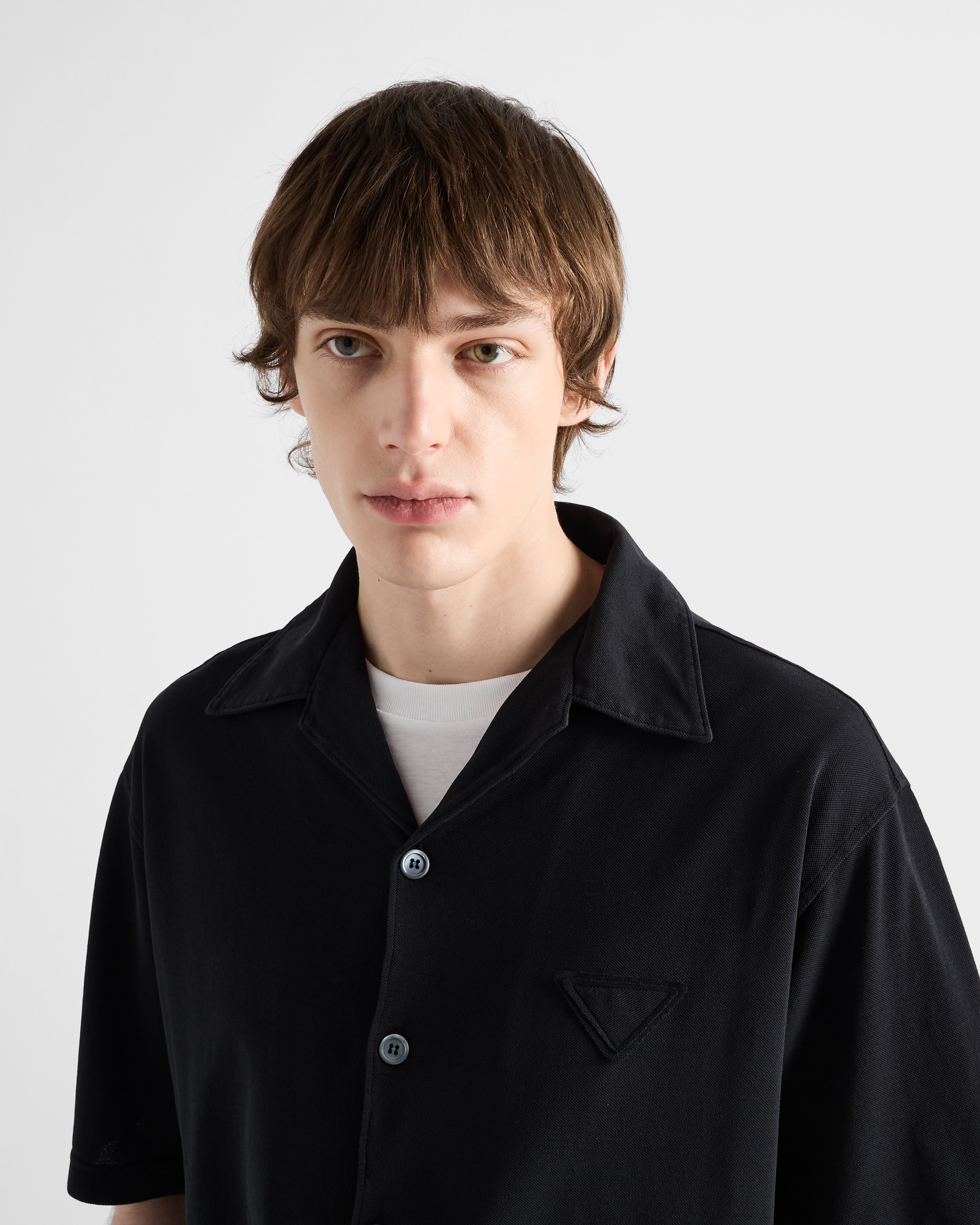 Black Piqué Shirt | PRADA