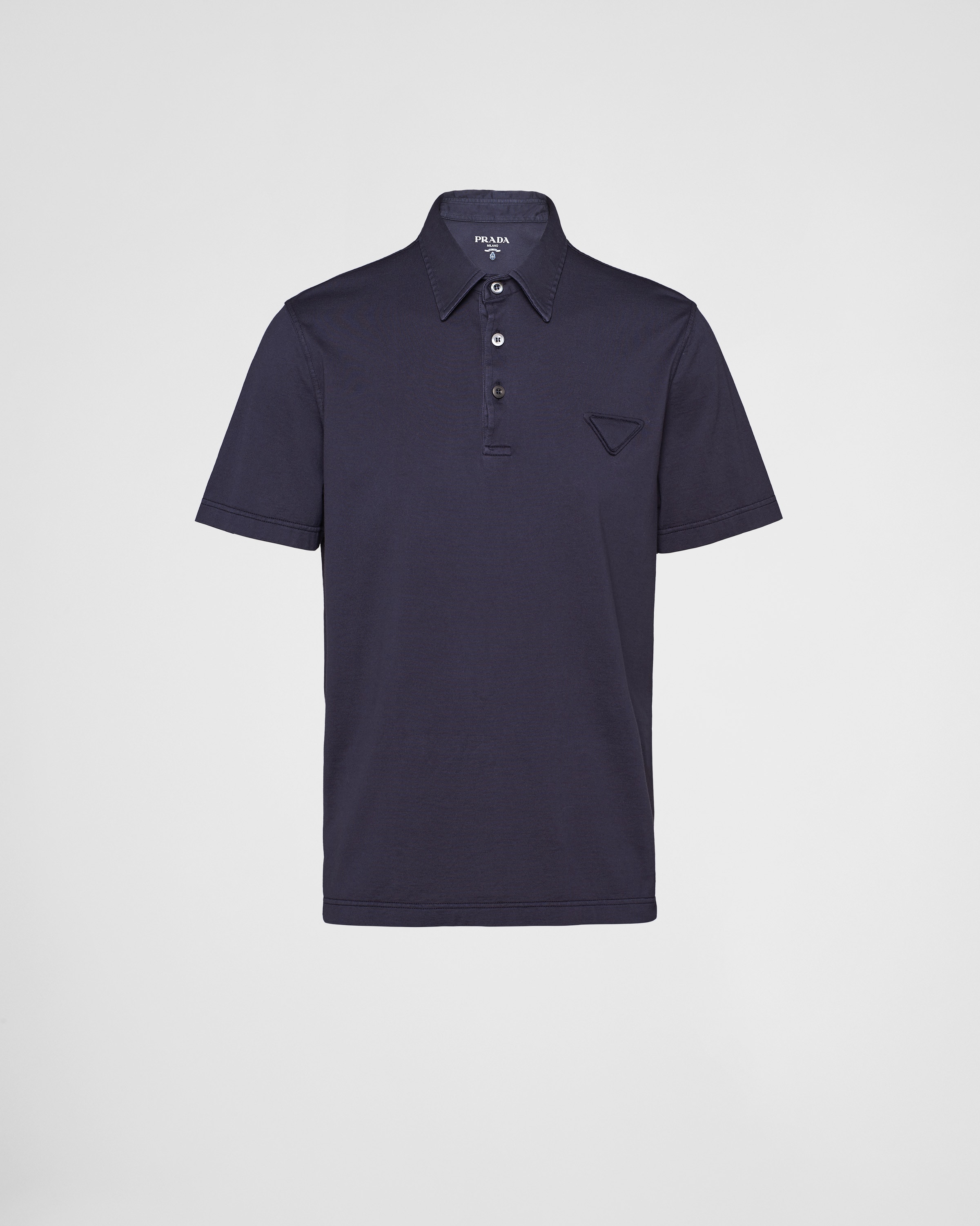 Prada Kurzärmliges Poloshirt Aus Baumwolle, Herren, Marineblau, Größe XL