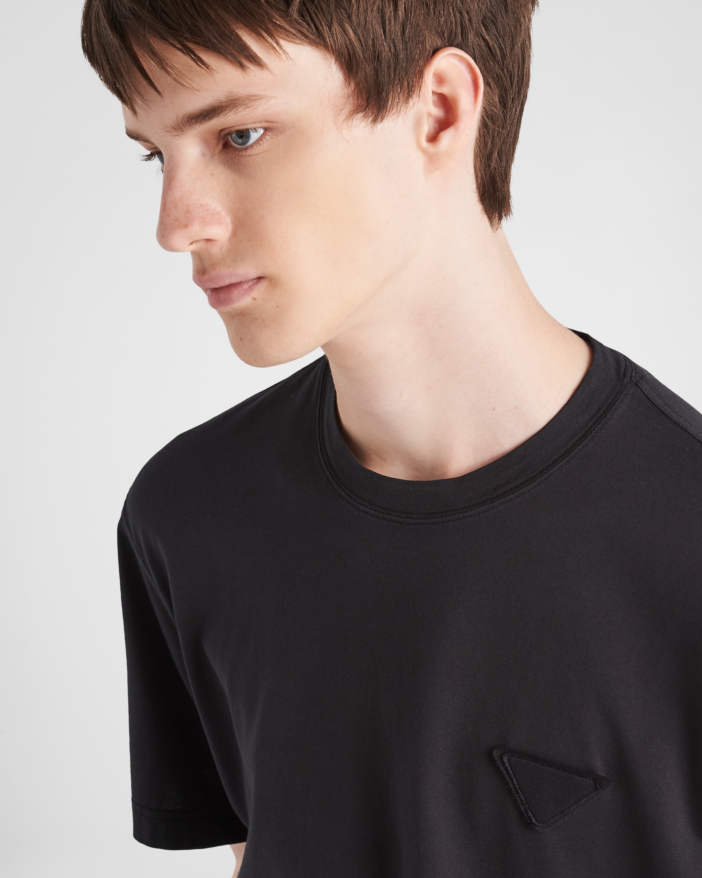 ブラック コットン Tシャツ | PRADA