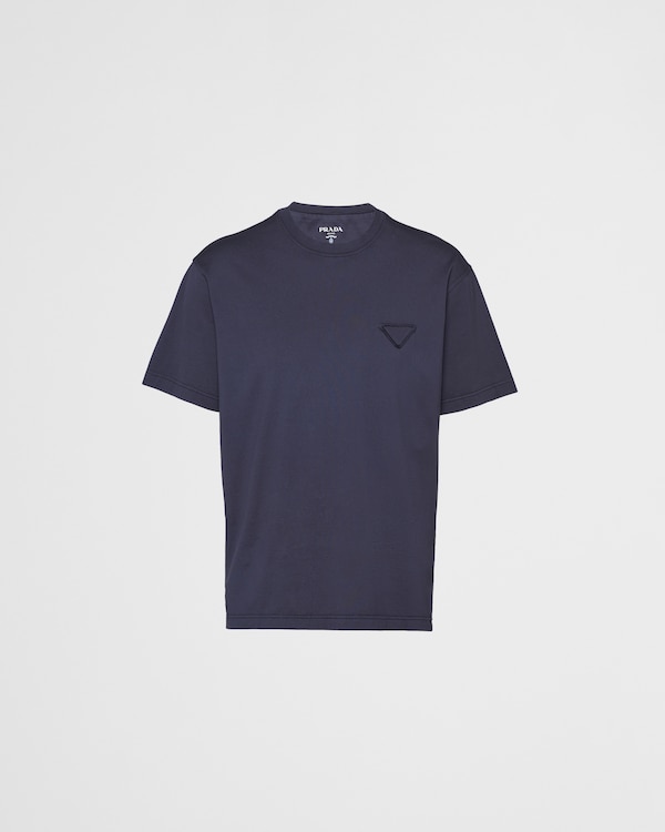 ネイビー テクニカルコットン Tシャツ | PRADA
