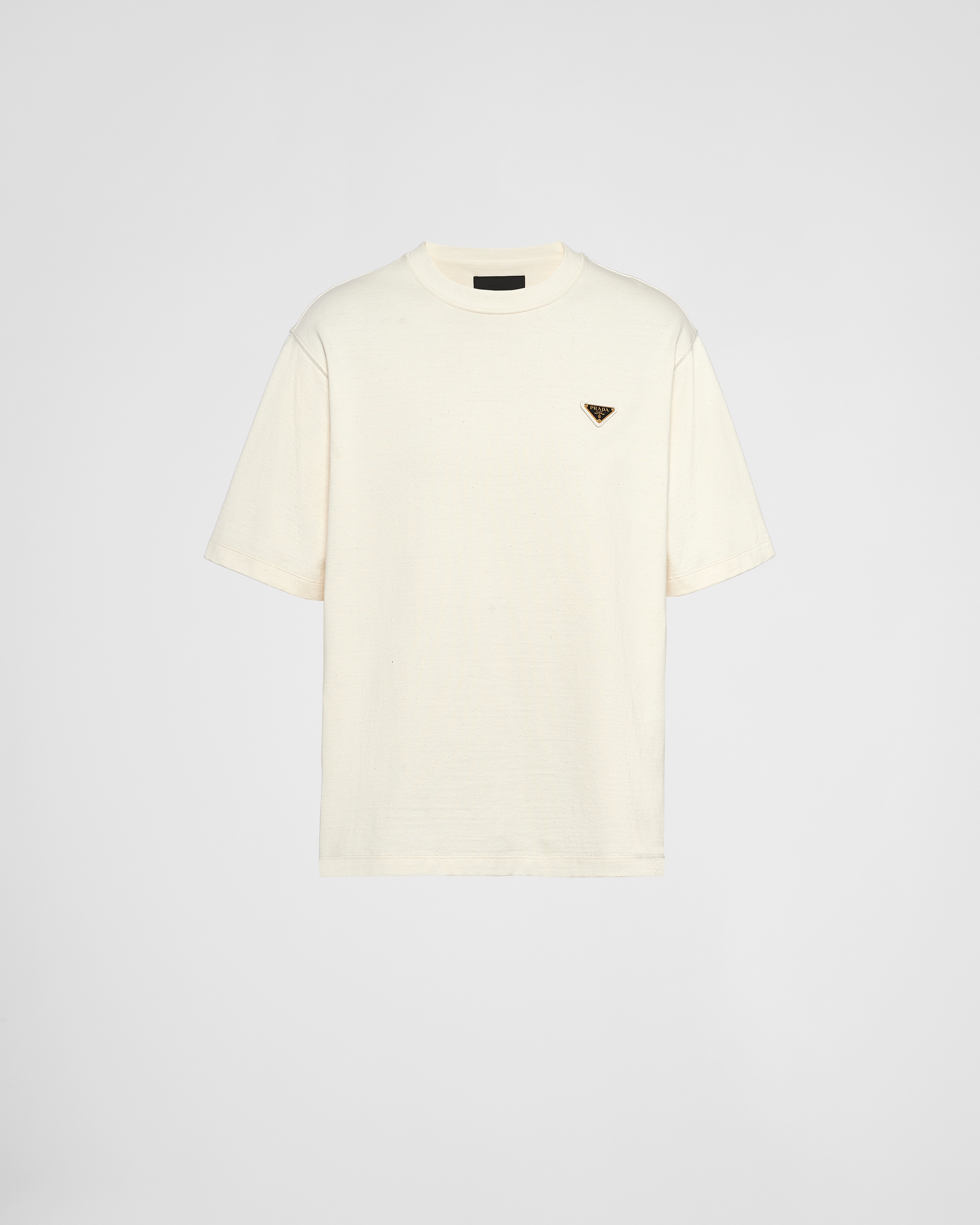 Shop Prada T-shirt Aus Baumwolle In Natural