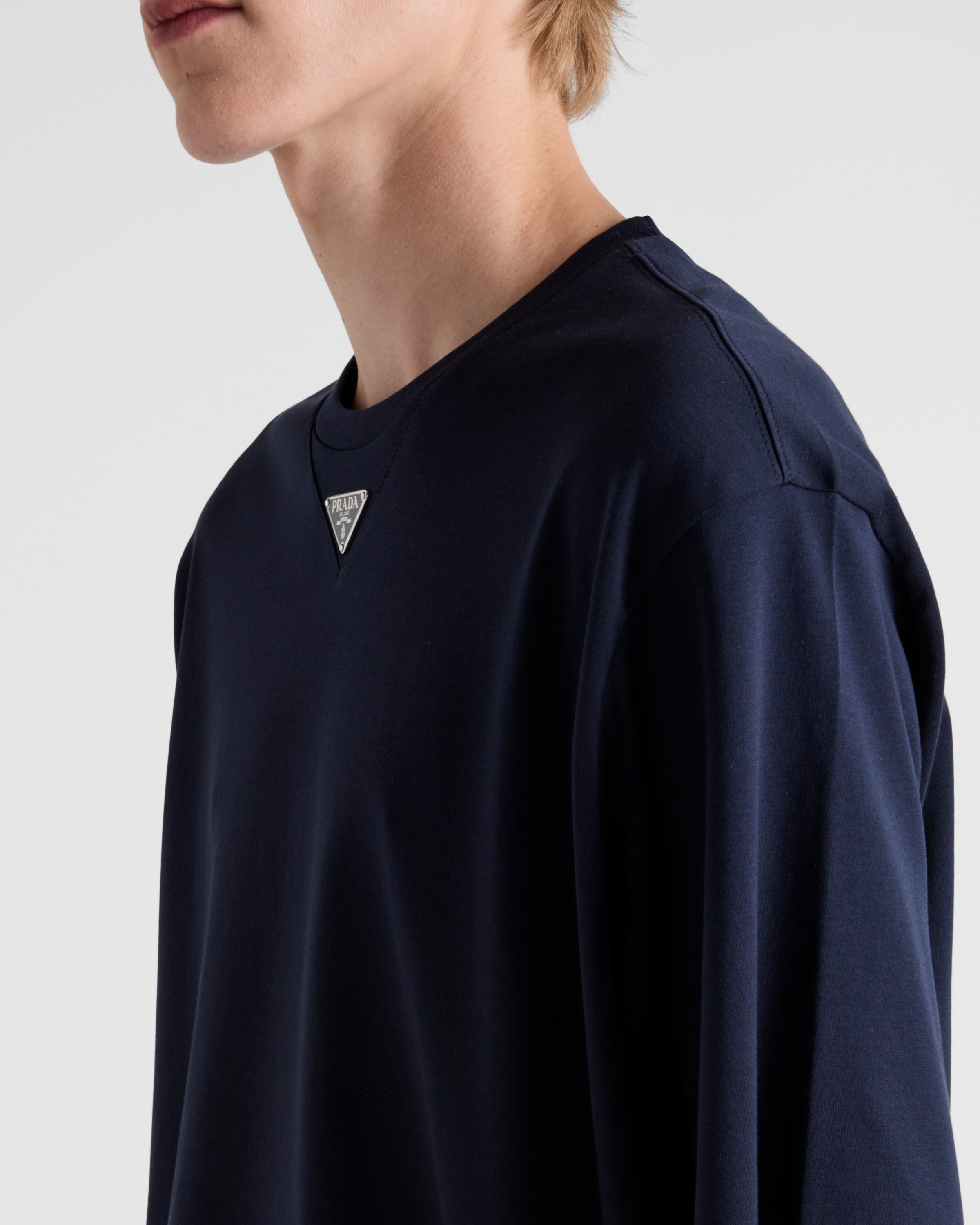 ネイビー コットン Tシャツ | PRADA