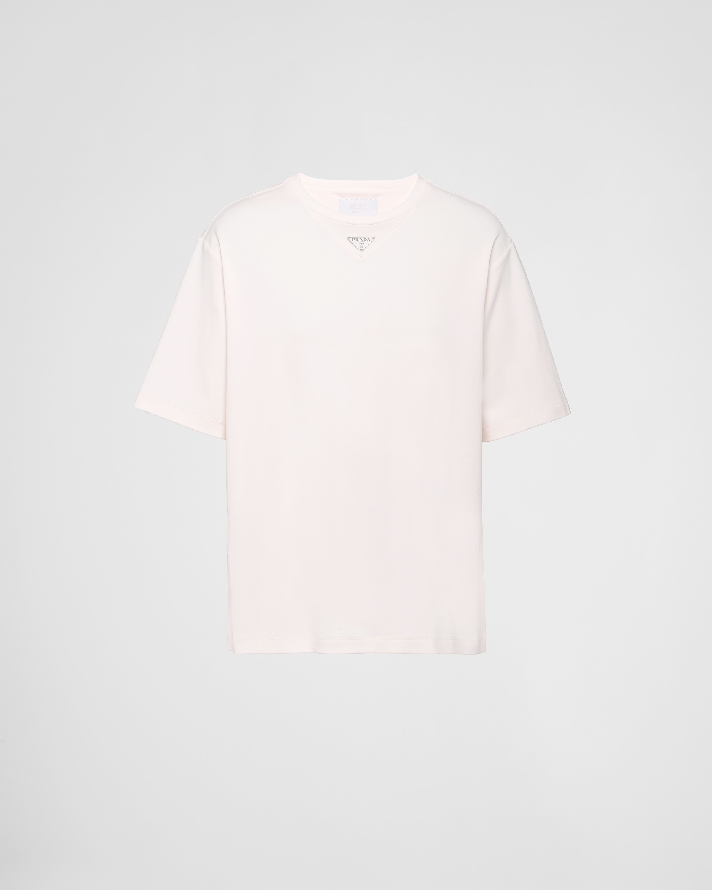 Prada Cotton T-shirt In Neutral