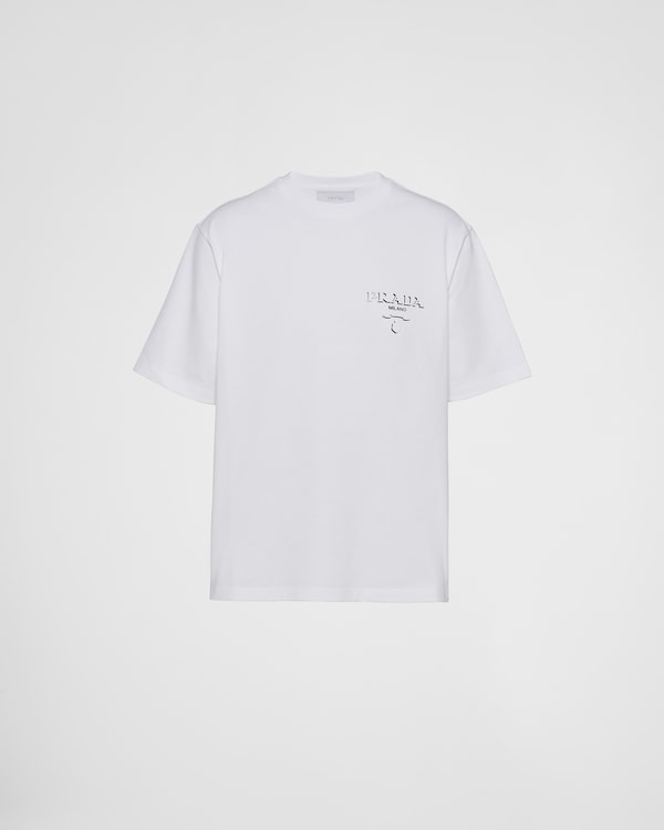 Petal Pink Cotton T-shirt | PRADA