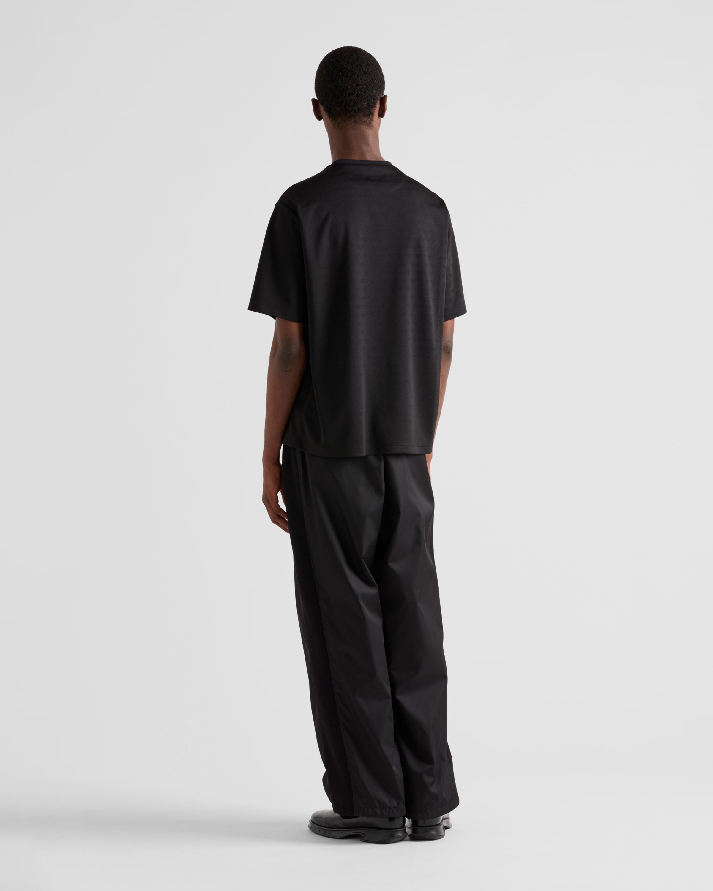 Black Technical Jersey T shirt PRADA