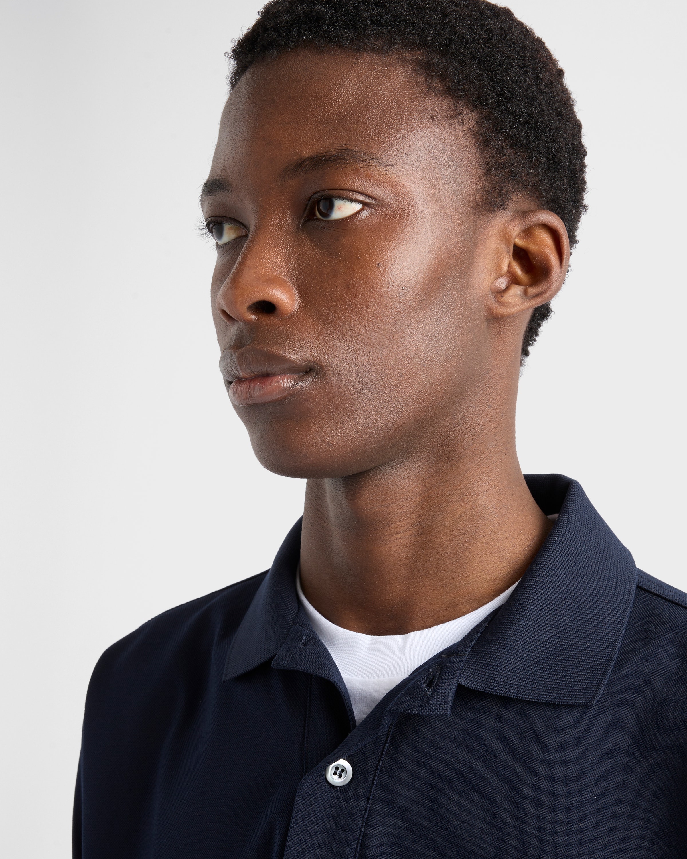 Navy Cotton polo shirt | PRADA