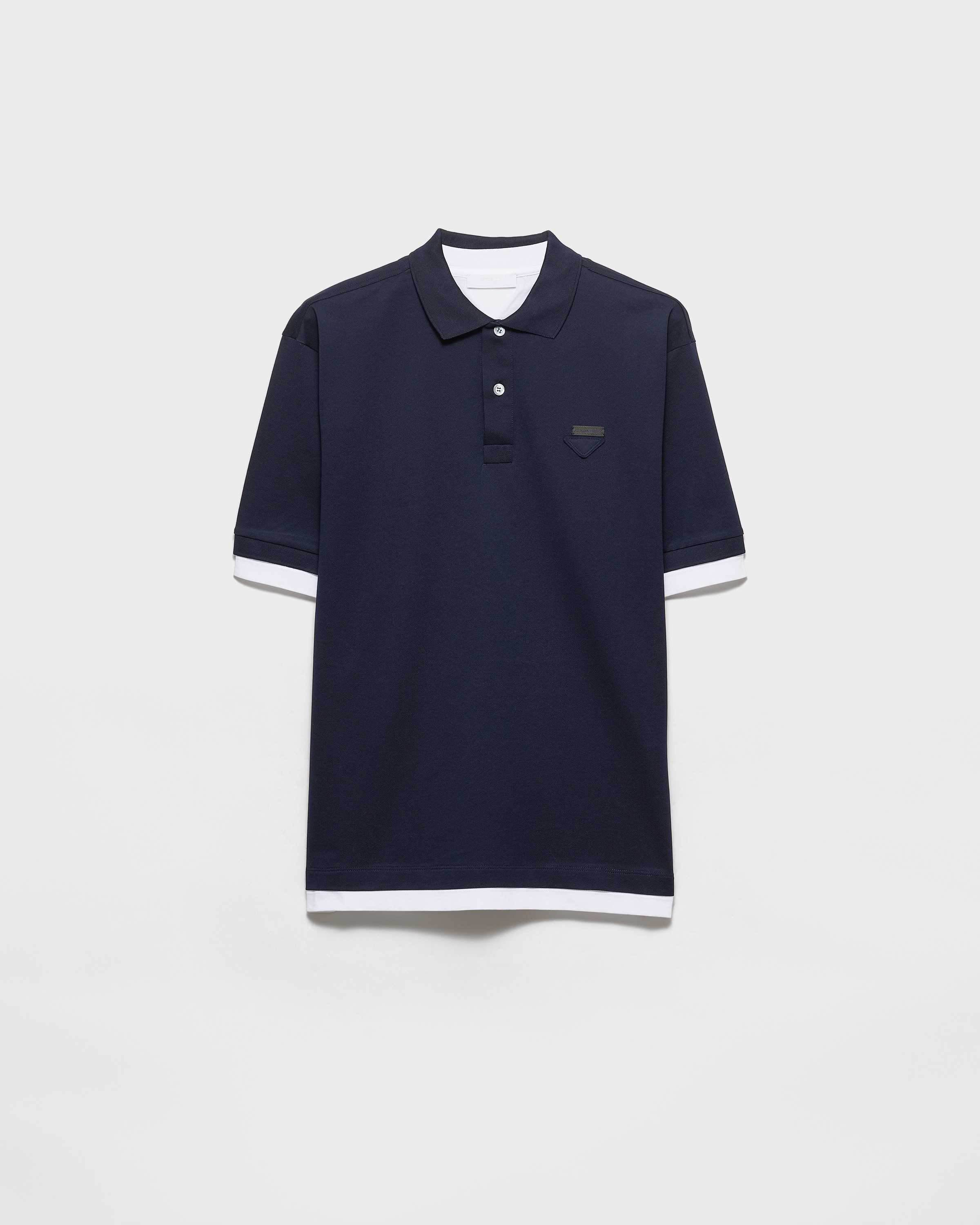 Navy Cotton Polo Shirt | PRADA - Netherlands