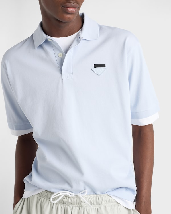 棉质Polo衫 - 星际蓝色/白色 棉质Polo衫 - 星际蓝色/白色