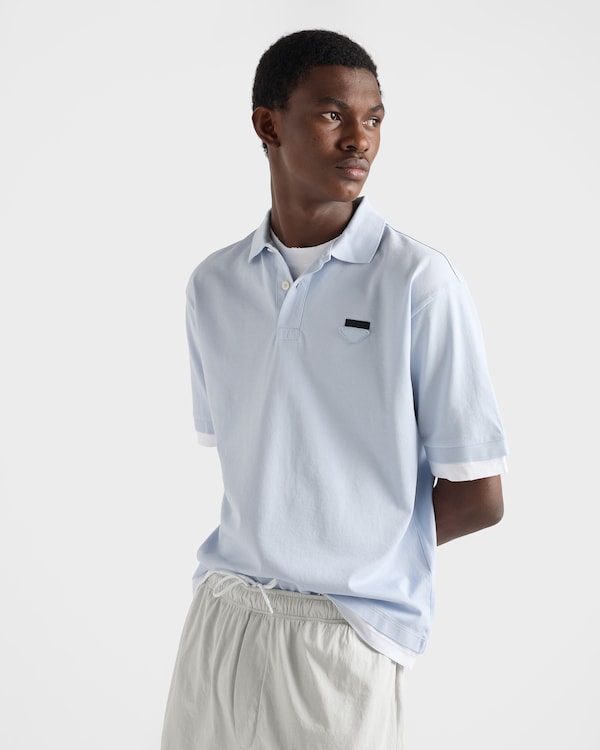 棉质Polo衫 - 星际蓝色/白色 棉质Polo衫 - 星际蓝色/白色