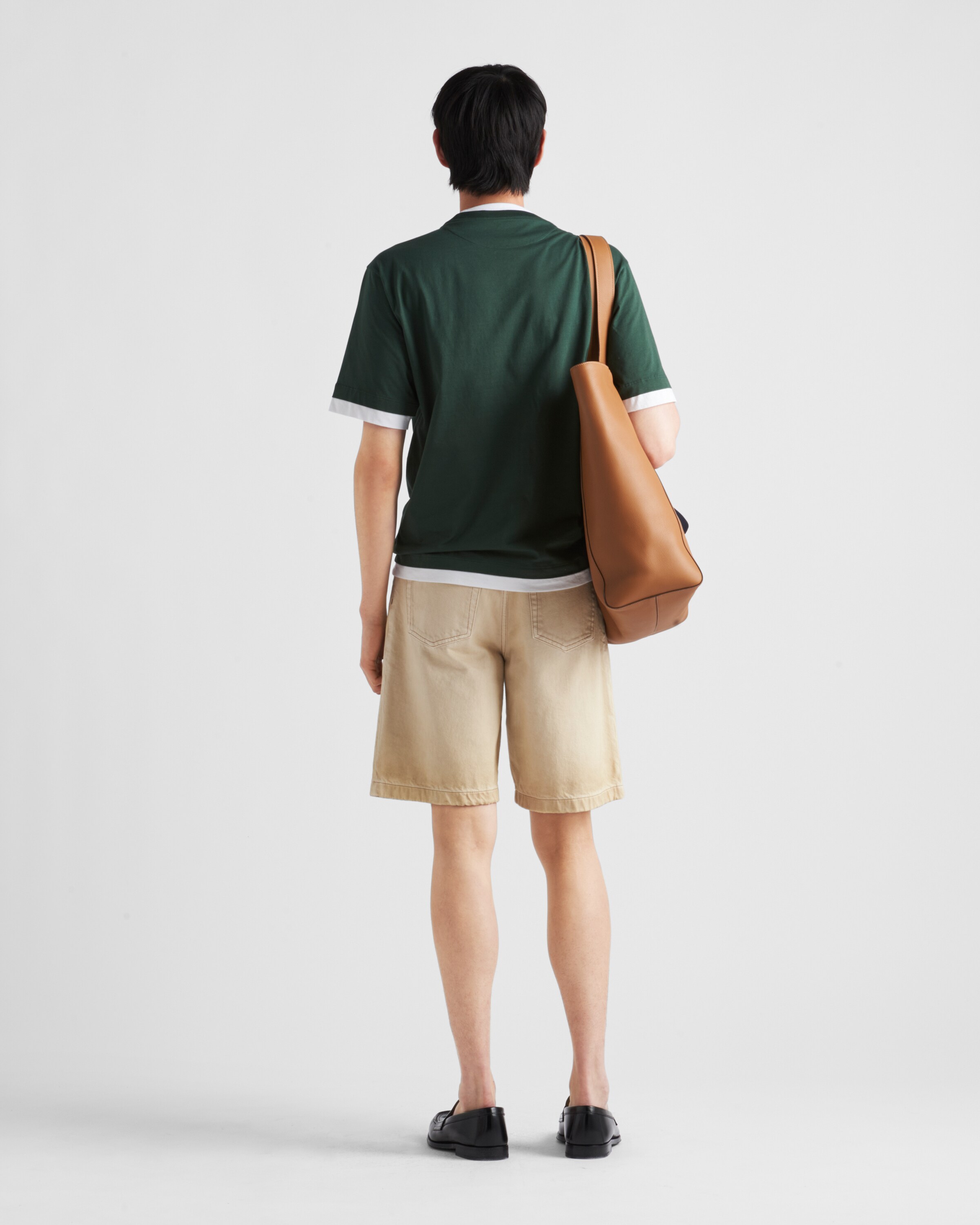 【PRADA】コットン Tシャツ★ダークグリーン★L ダークグリーン コットン Tシャツ | PRADA