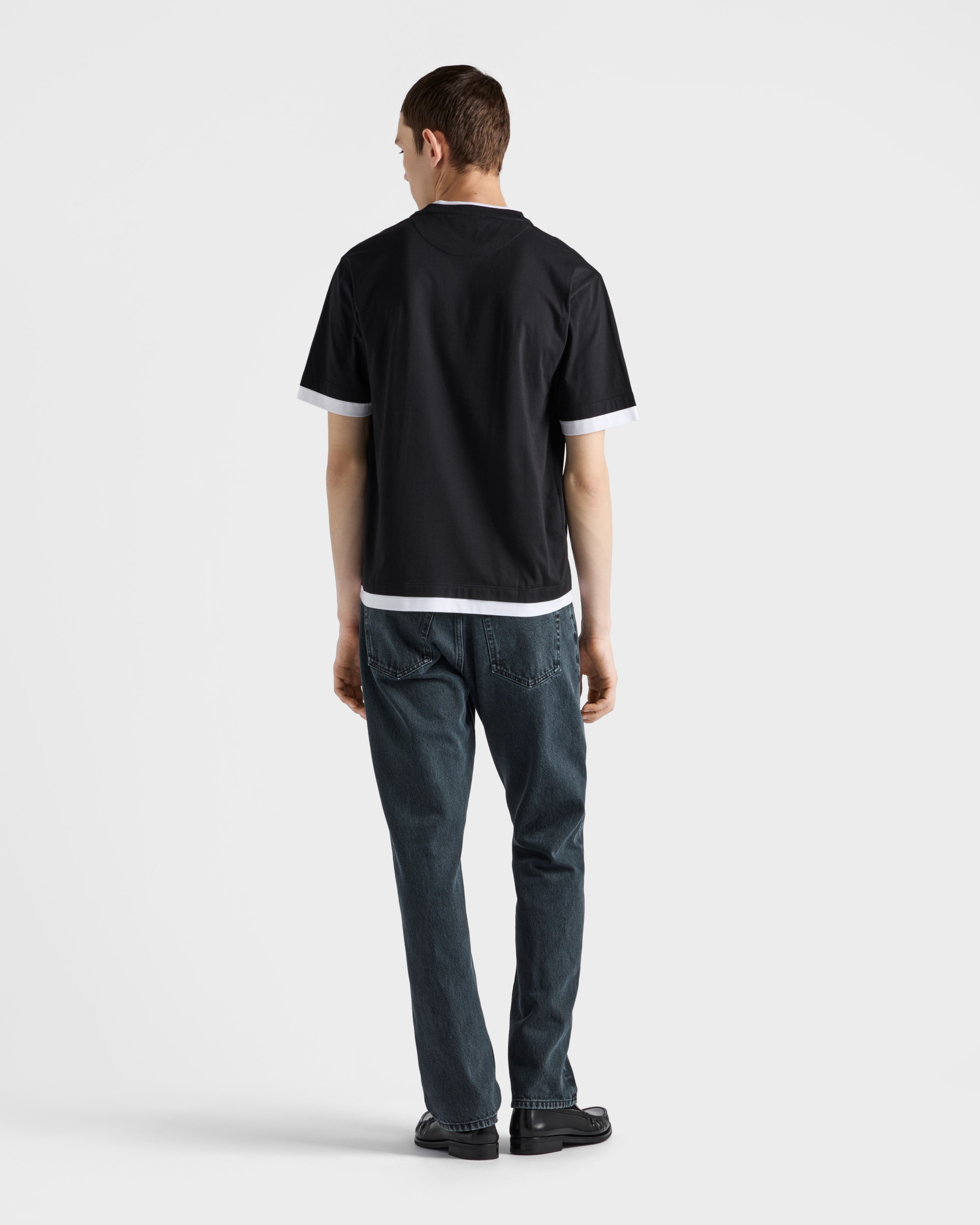 Black/white Cotton T-shirt | PRADA - United States