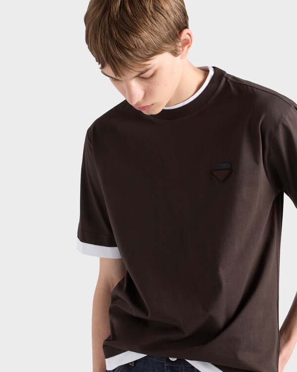 T-shirt in cotone - Ebano/Bianco T-shirt in cotone - Ebano/Bianco