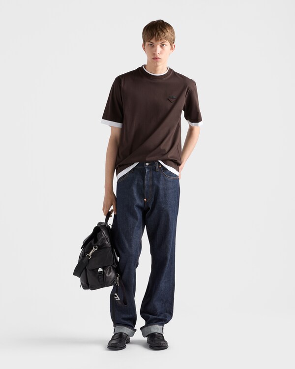 T-shirt in cotone - Ebano/Bianco T-shirt in cotone - Ebano/Bianco