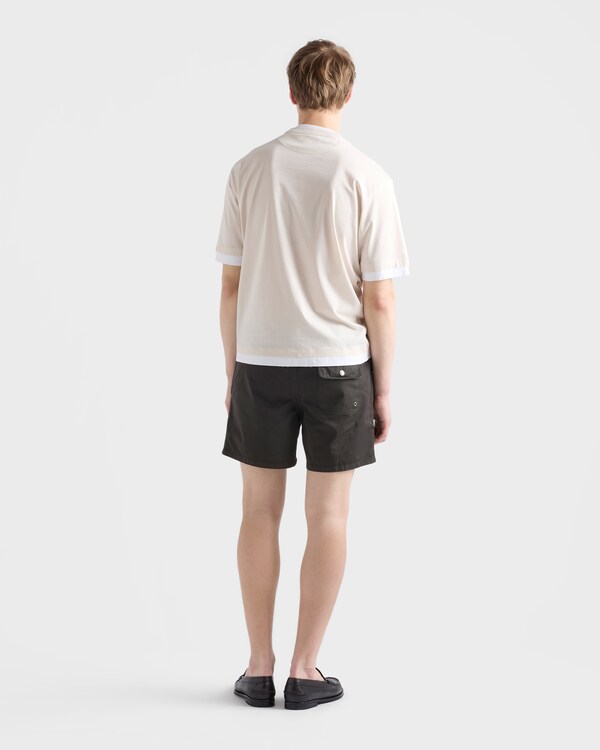 Cotton T-shirt - Talc/White Cotton T-shirt - Talc/White