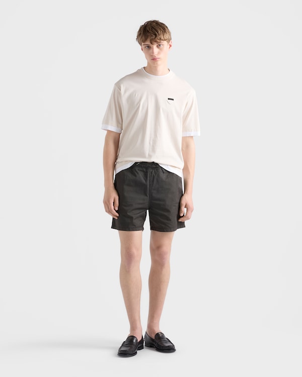 Cotton T-shirt - Talc/White Cotton T-shirt - Talc/White