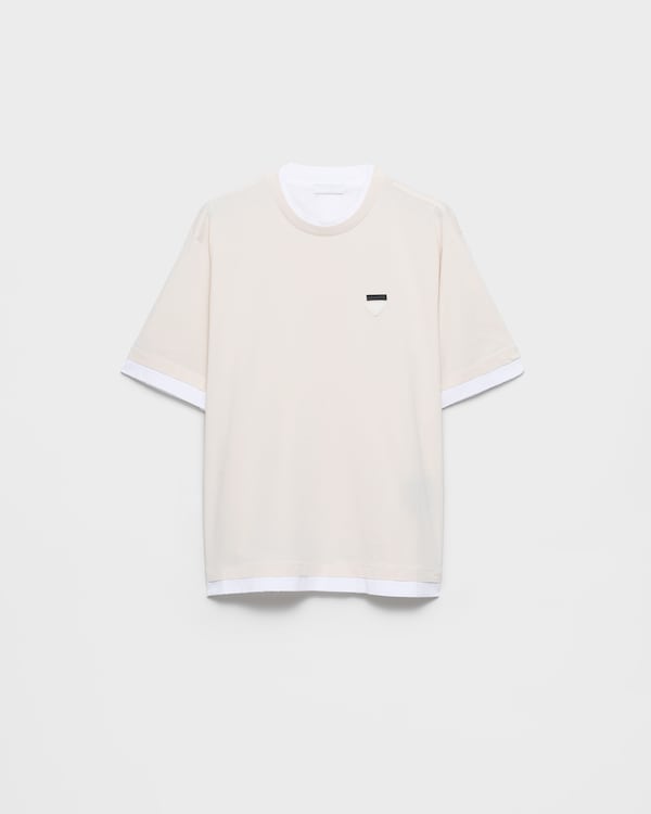 Cotton T-shirt - Talc/White Cotton T-shirt - Talc/White