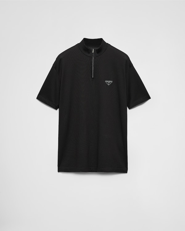 ブラック ストレッチコットン Tシャツ | PRADA
