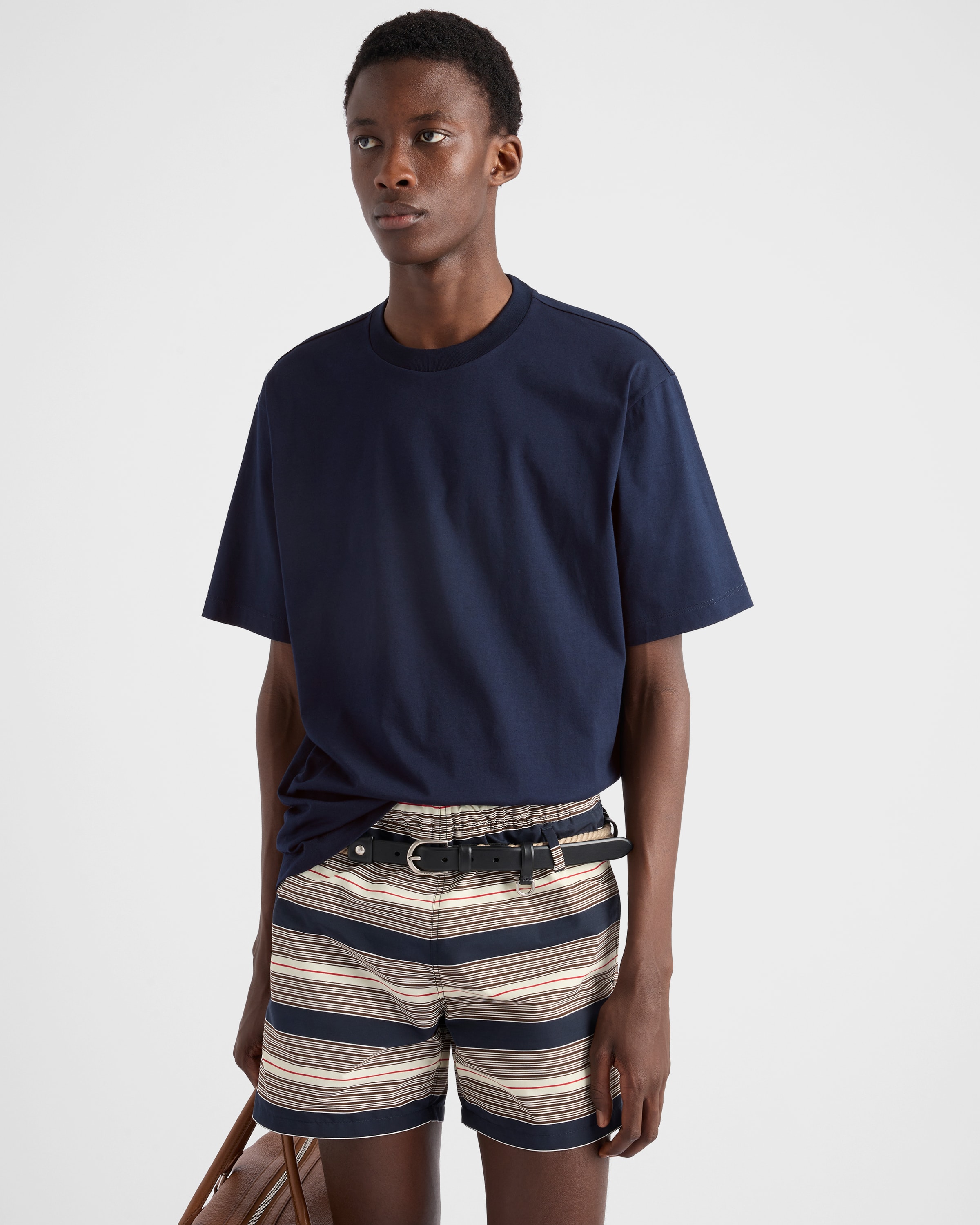 Navy Cotton T-shirt | PRADA