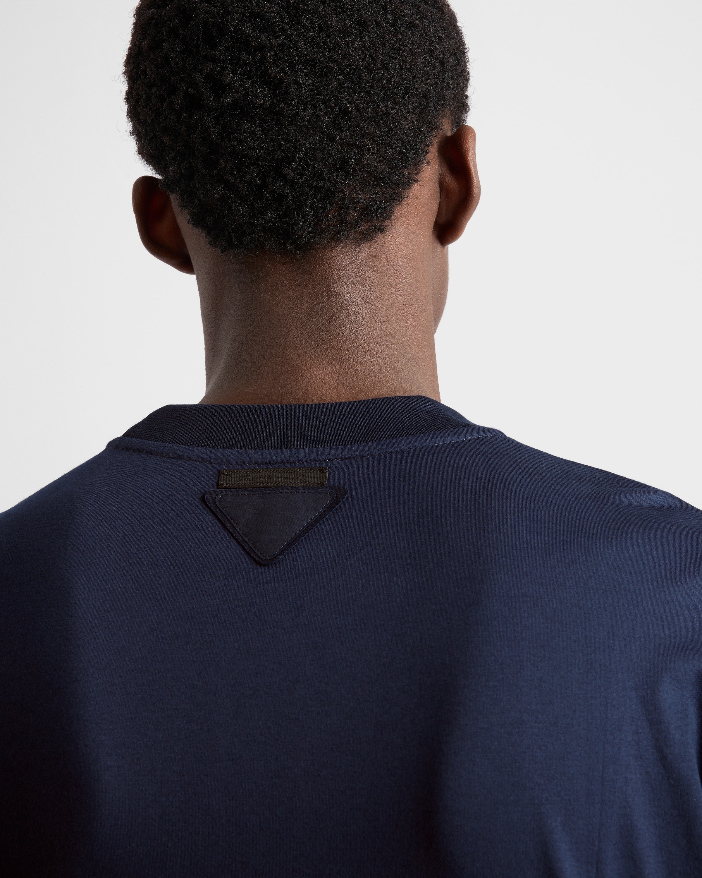 Tシャツ・カットソー PRADA Midnight blue cotton t-shirt (UJN912SWMO11CD F095J) Navy Cotton T-shirt | PRADA