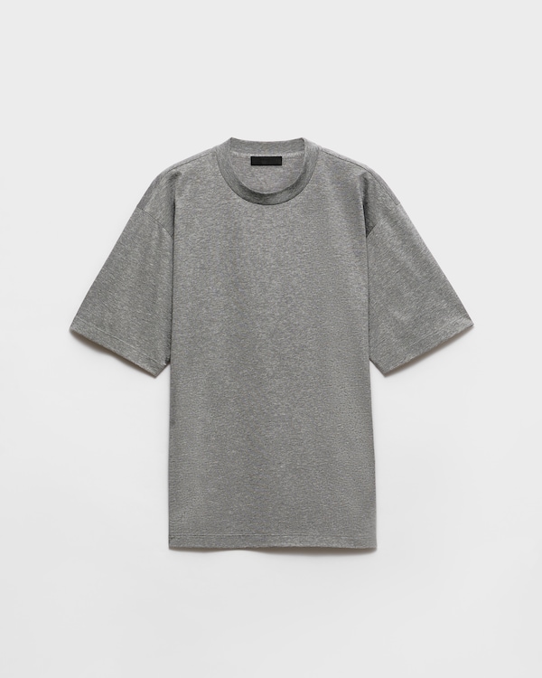 Ebony Cotton T-shirt | PRADA Ebony Cotton T-shirt | PRADA