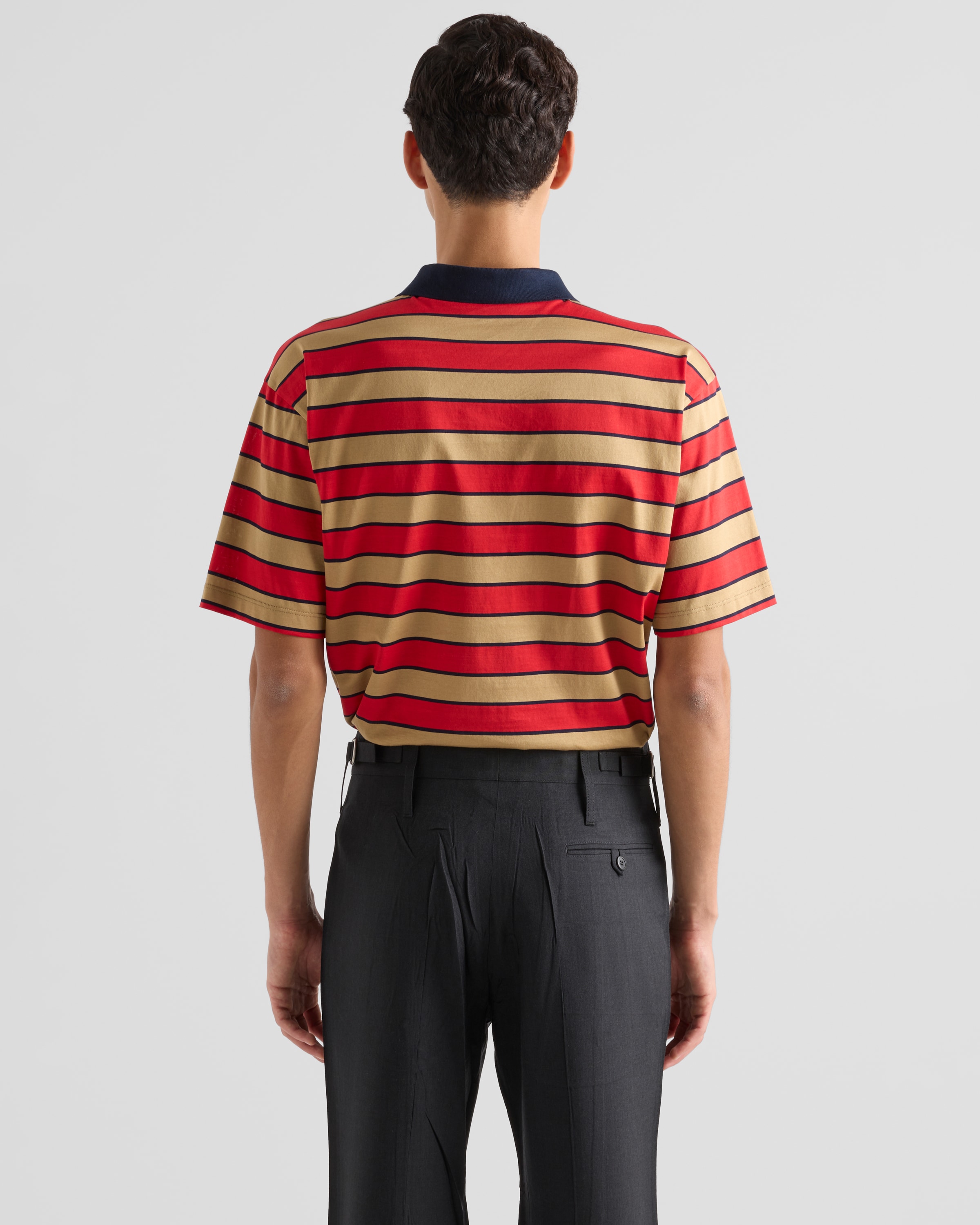 Camel/Red Cotton polo shirt | PRADA