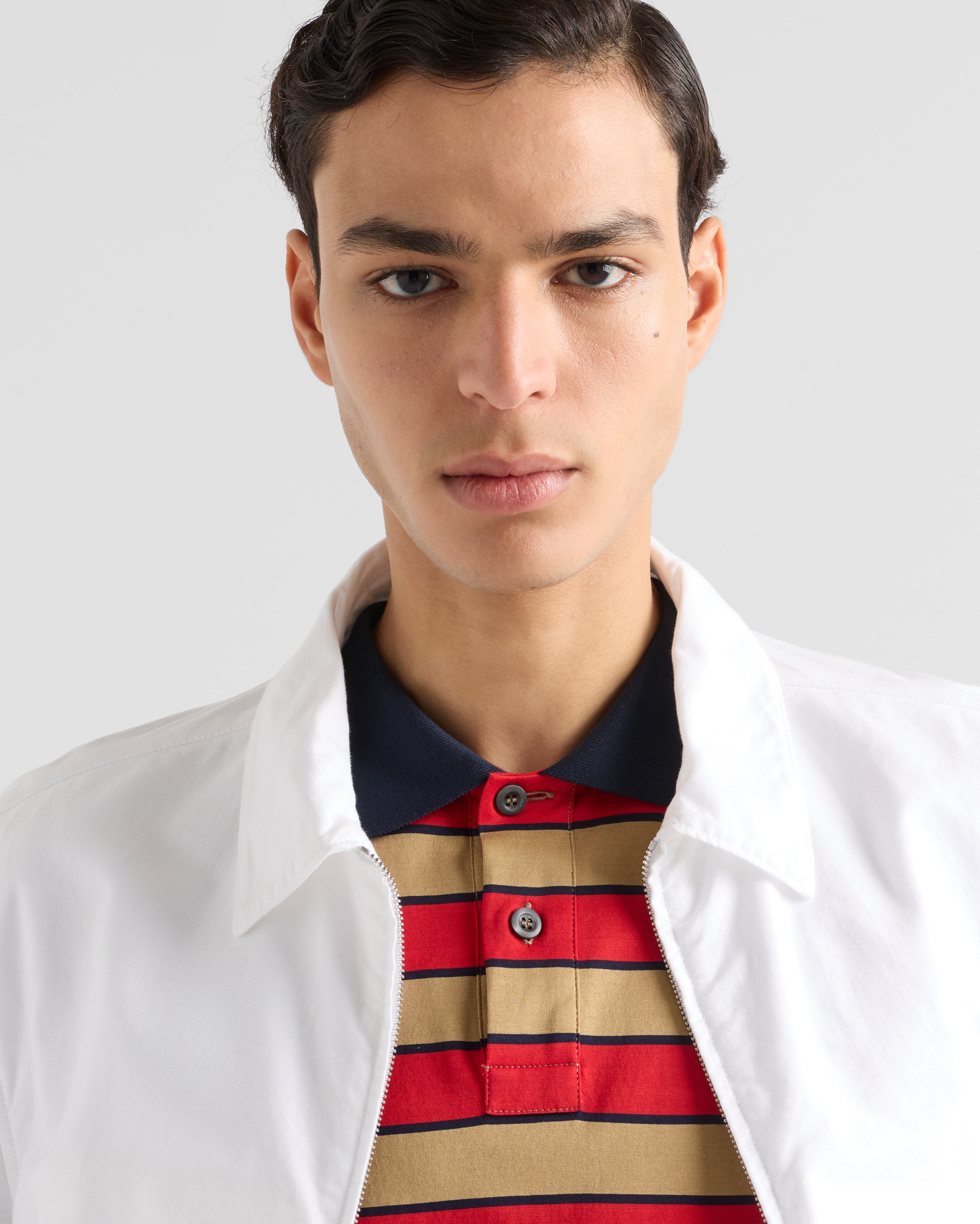 PRADA ポロシャツ　M キャメル/レッド コットン ポロシャツ | PRADA - 日本