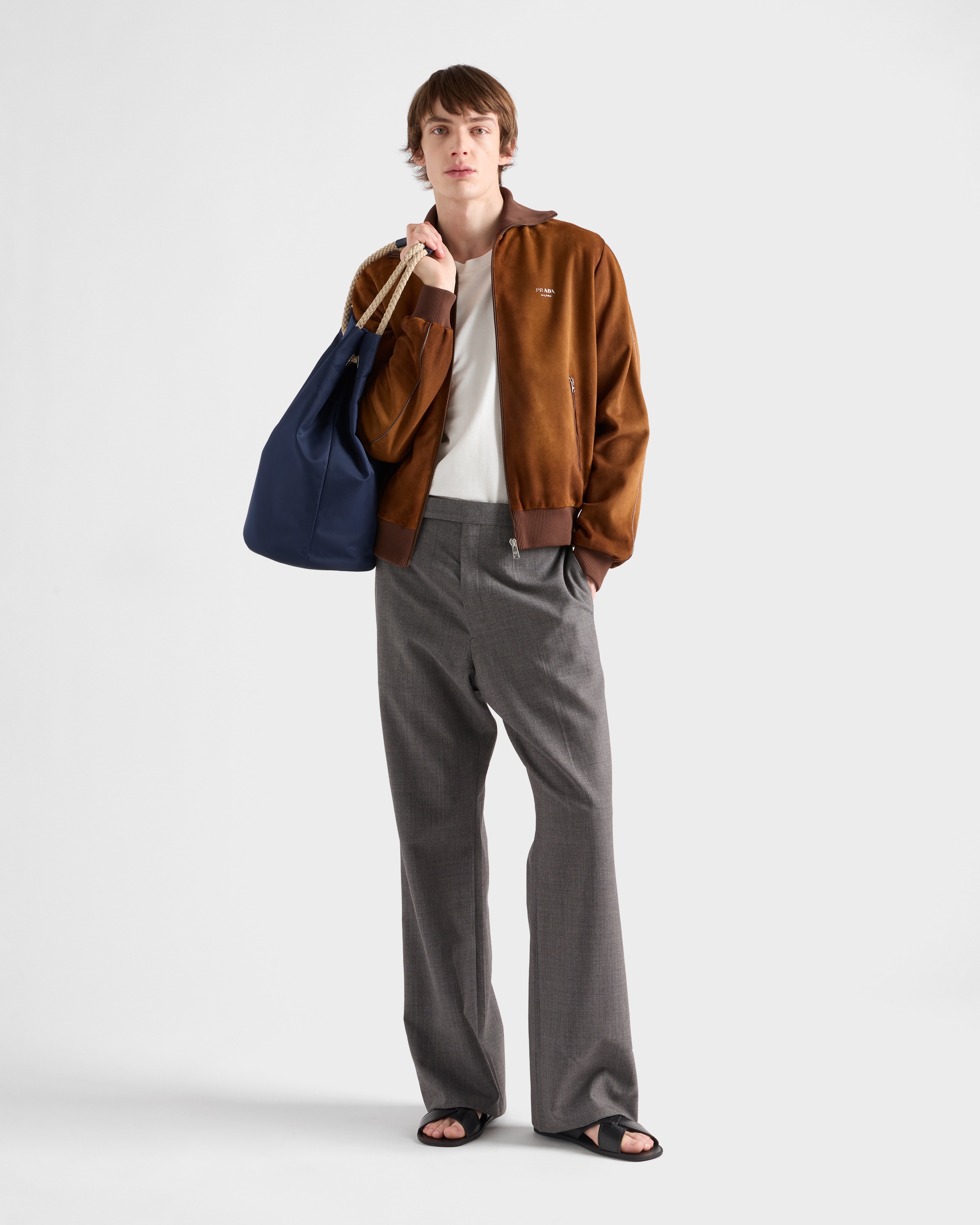 Tシャツ・カットソー PRADA FW25 Grey cotton polo shirt (134720SOOO173J F0684) Men's T-shirts and polo shirts | PRADA