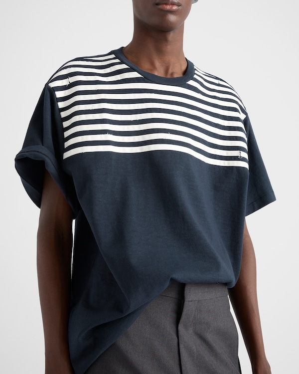 Oversized striped cotton T-shirt Oversized striped cotton T-shirt