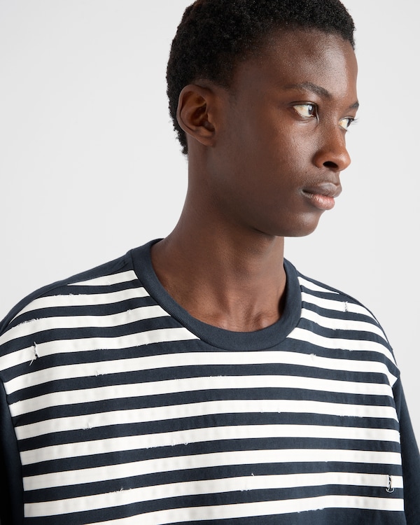 Oversized striped cotton T-shirt Oversized striped cotton T-shirt