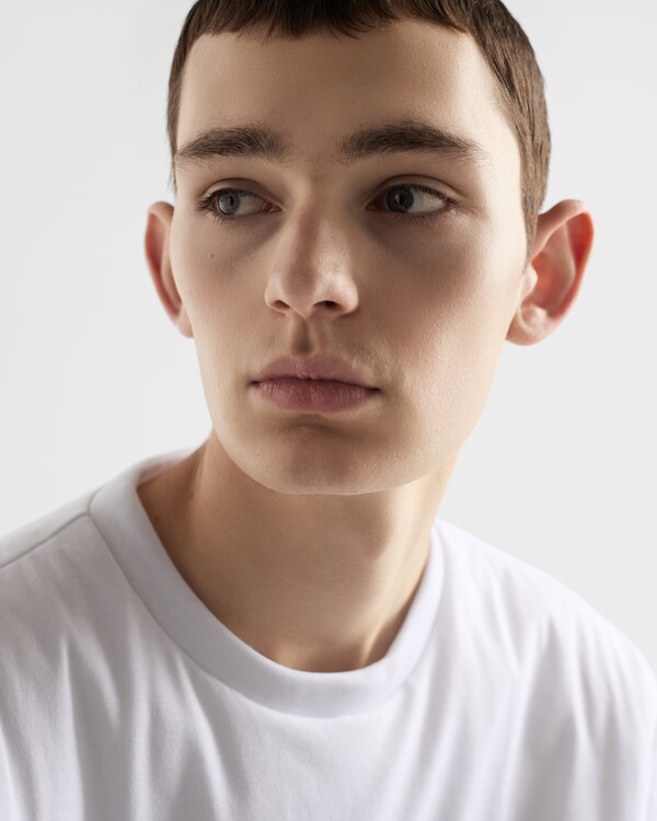 T-shirt in cotone ovattato - Bianco T-shirt in cotone ovattato - Bianco