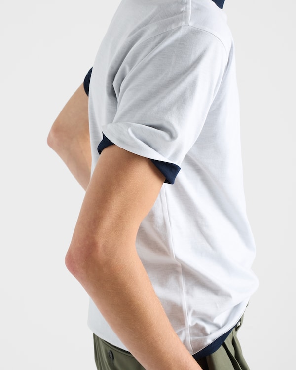 Reversible cotton T-shirt - White/Navy Blue Reversible cotton T-shirt - White/Navy Blue